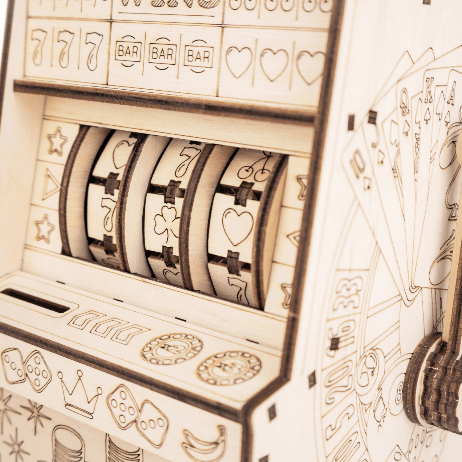 Eenarmige bandiet Mechanische houten puzzel Eco-Wood-Art