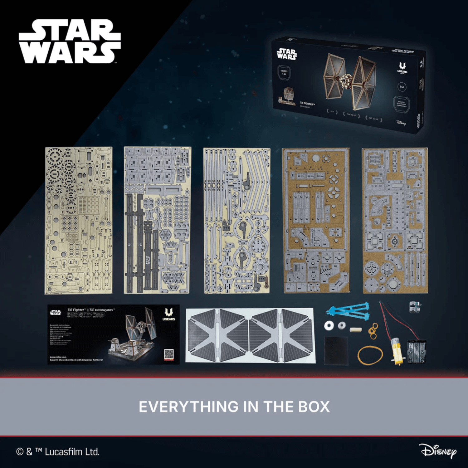 TIE Fighter™ Mechanisches Holzpuzzle Ugears