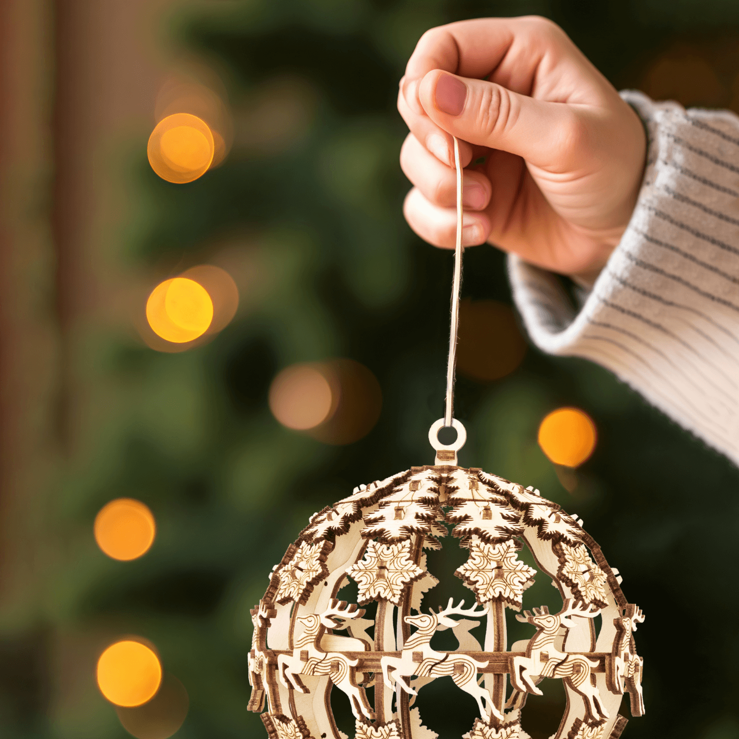 Weihnachtskugel | MaHo Mechanisches Holzpuzzle WoodTrick