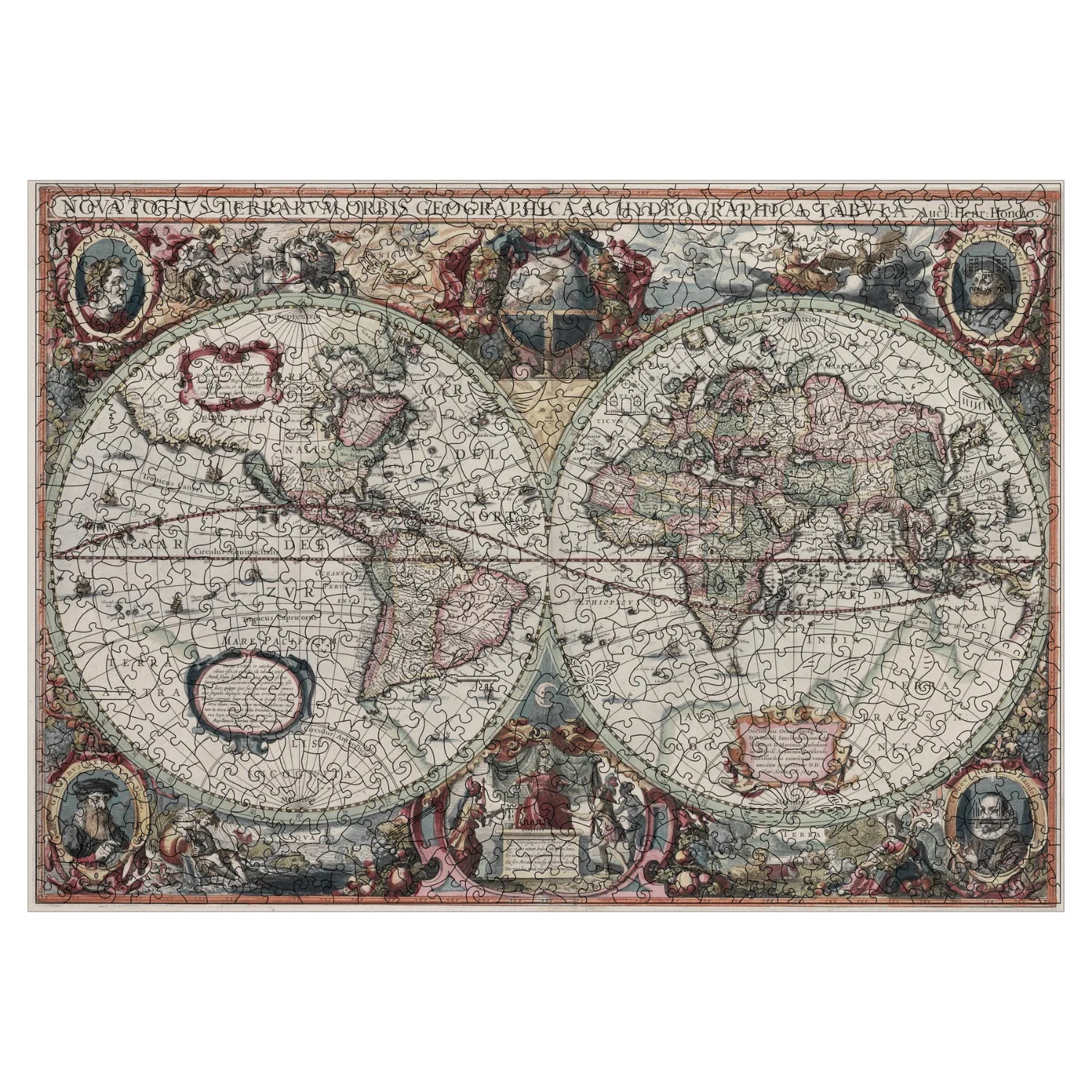 Ancient World Map | Henricus Hondius Wooden Puzzle (2D) MagicHolz