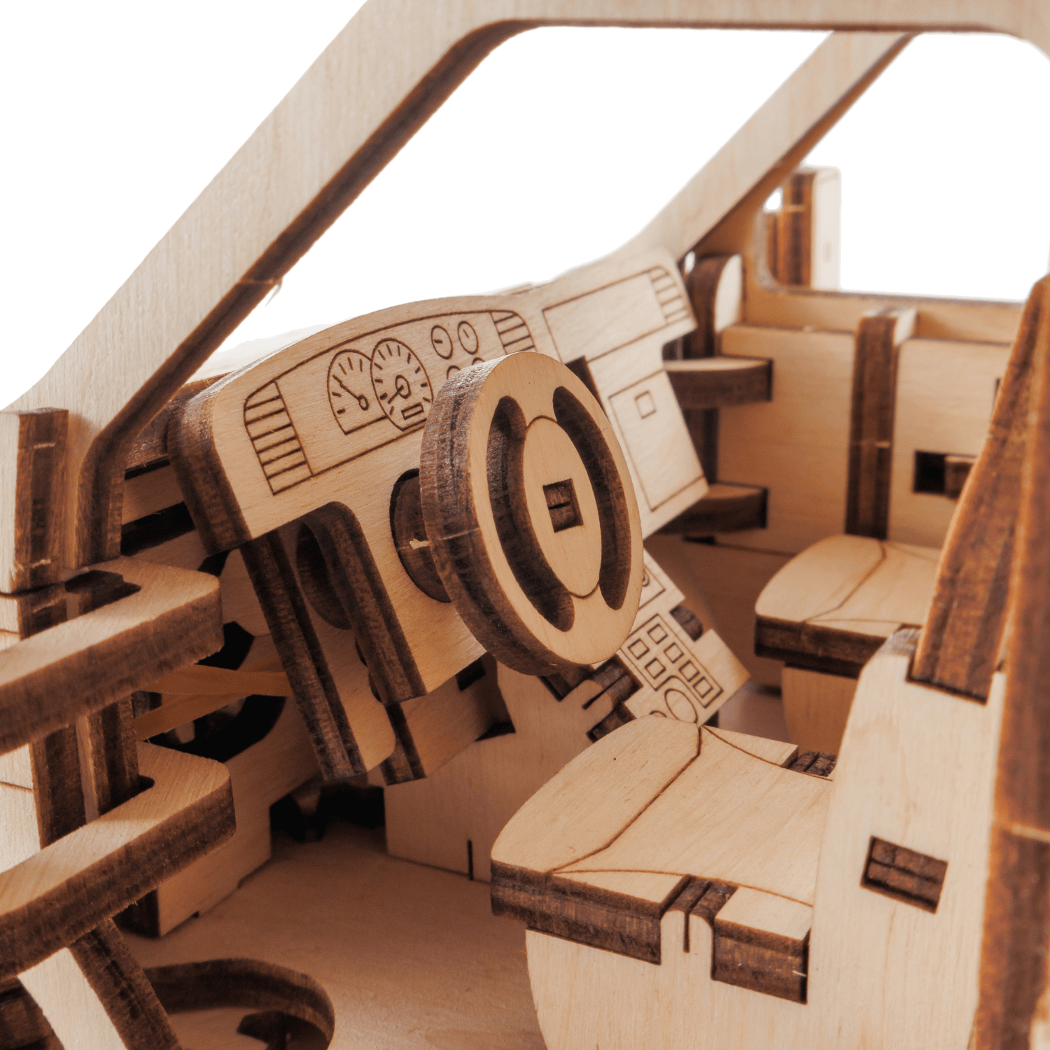 Ambulance Mechanische houten puzzel Eco-Wood-Art