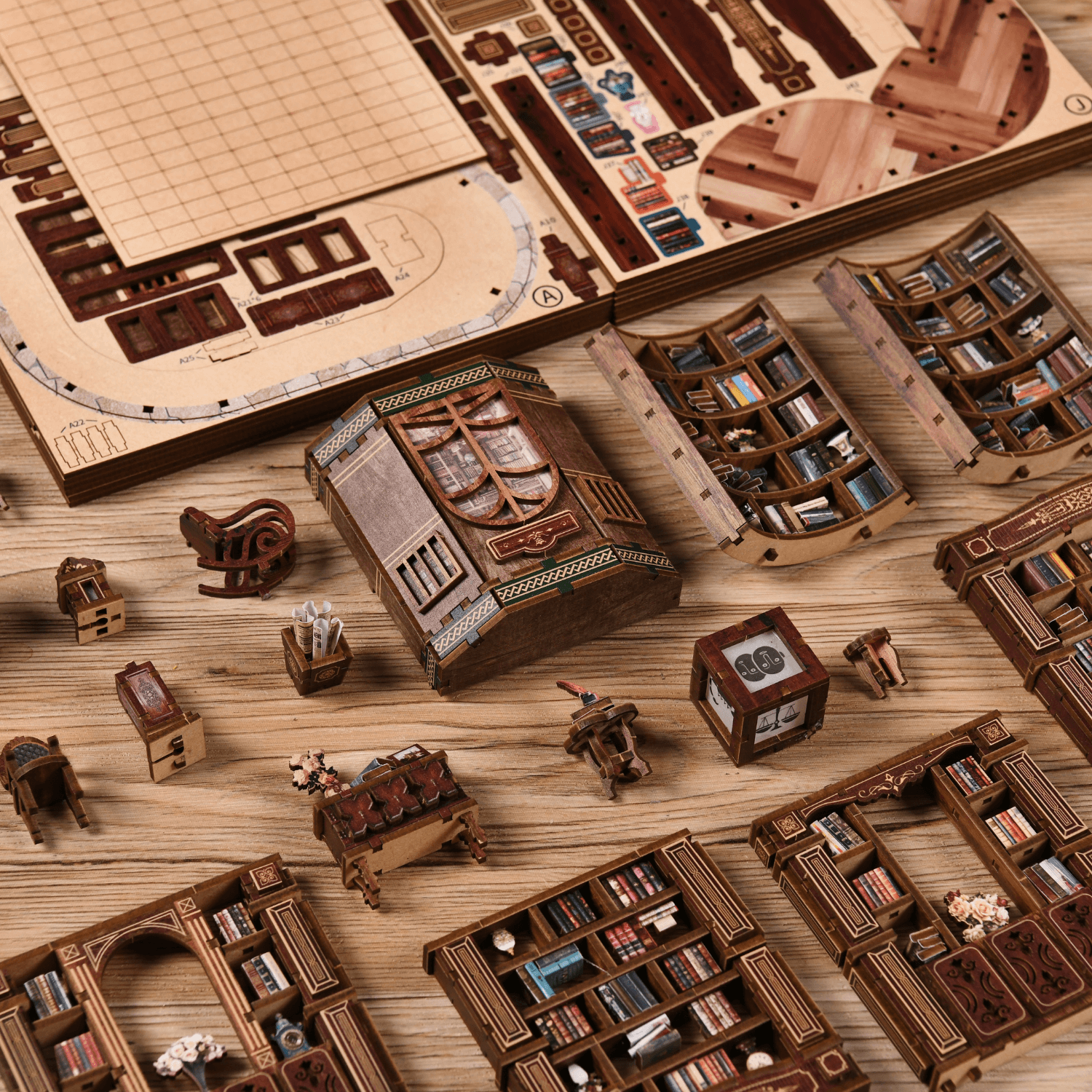 Grande bibliothèque Maison miniature MagicHolz