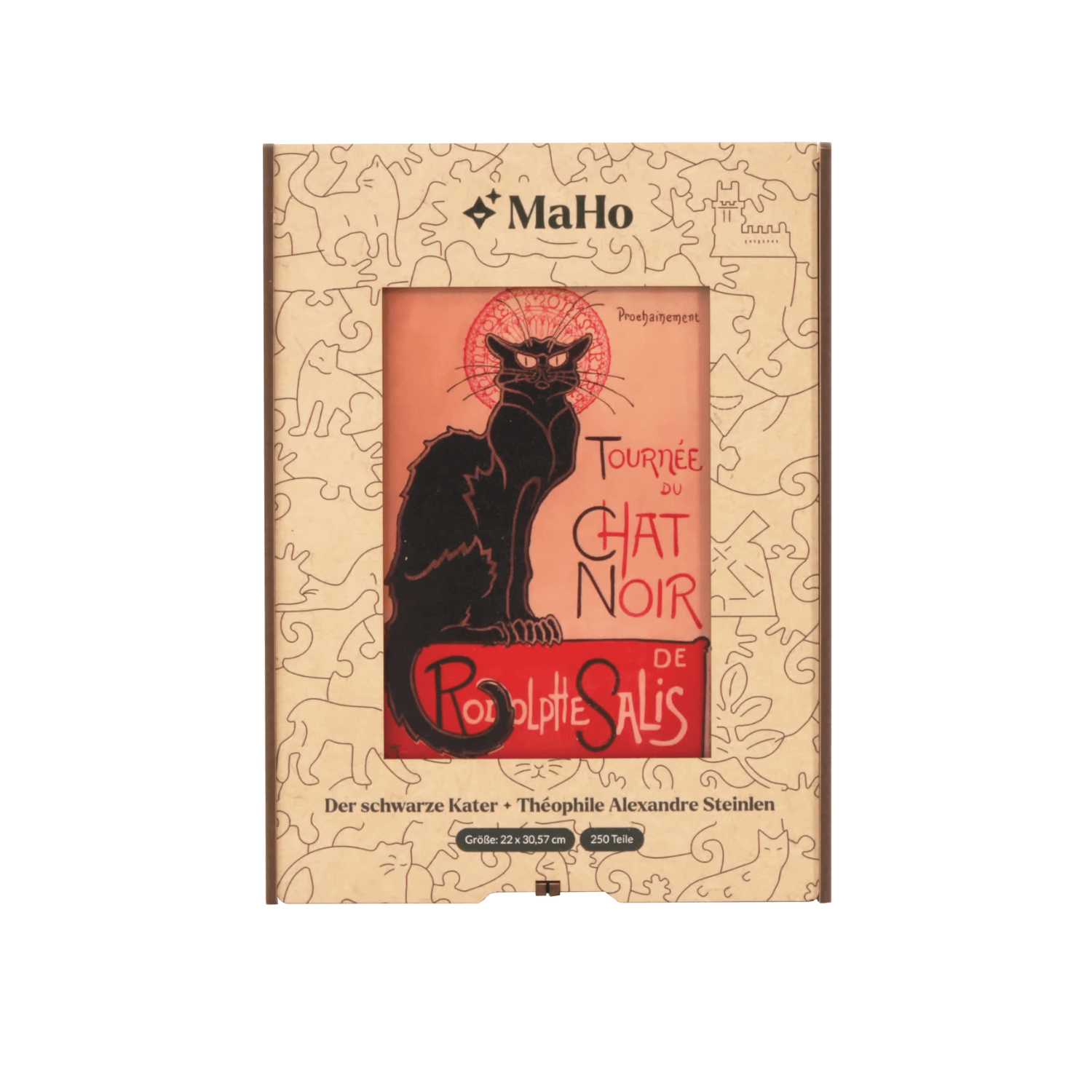 Le chat noir | Théophile Alexandre Steinlen Puzzle en bois (2D) MagicHolz