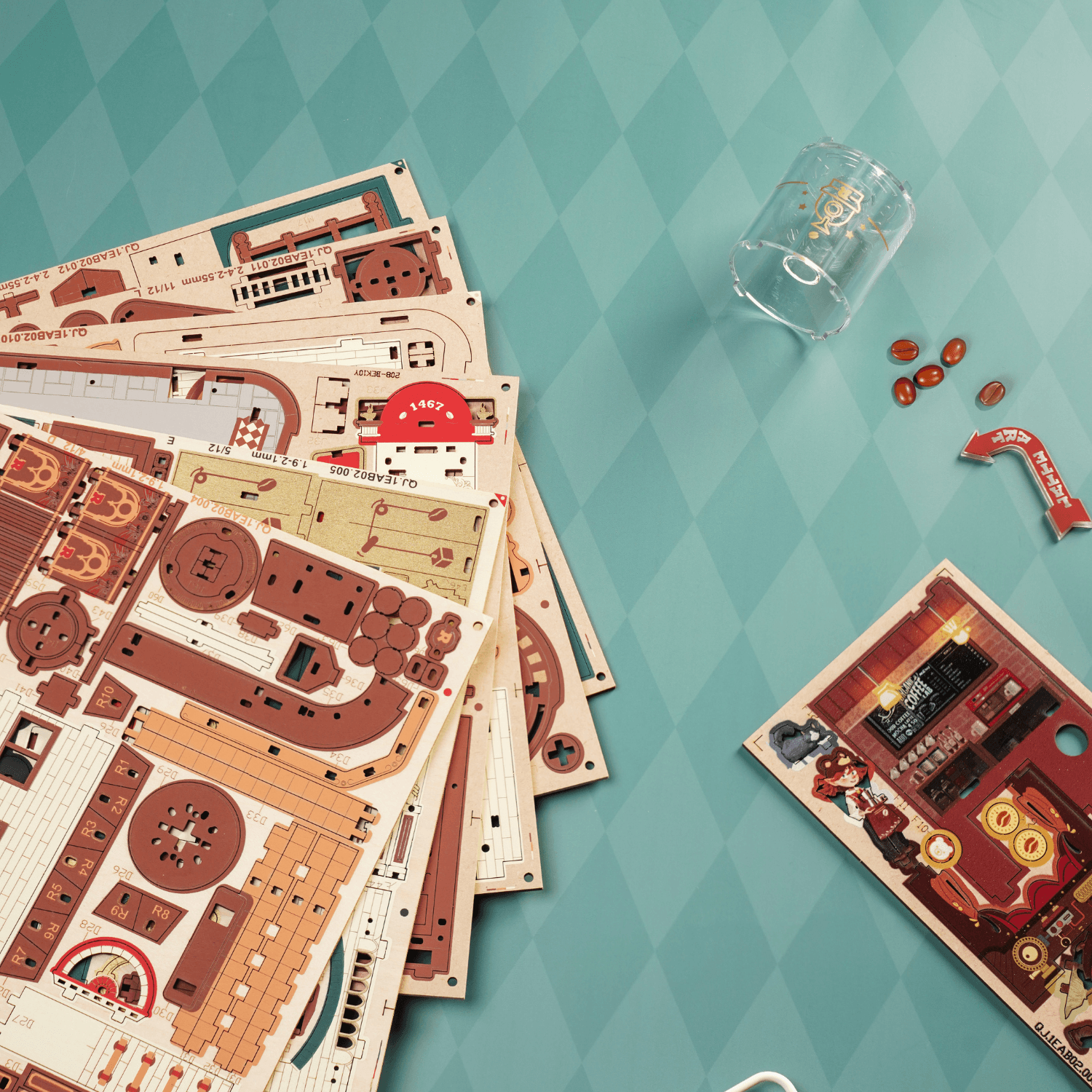 Dream Coffee Factory Mechanical Wooden Puzzle by Robotime