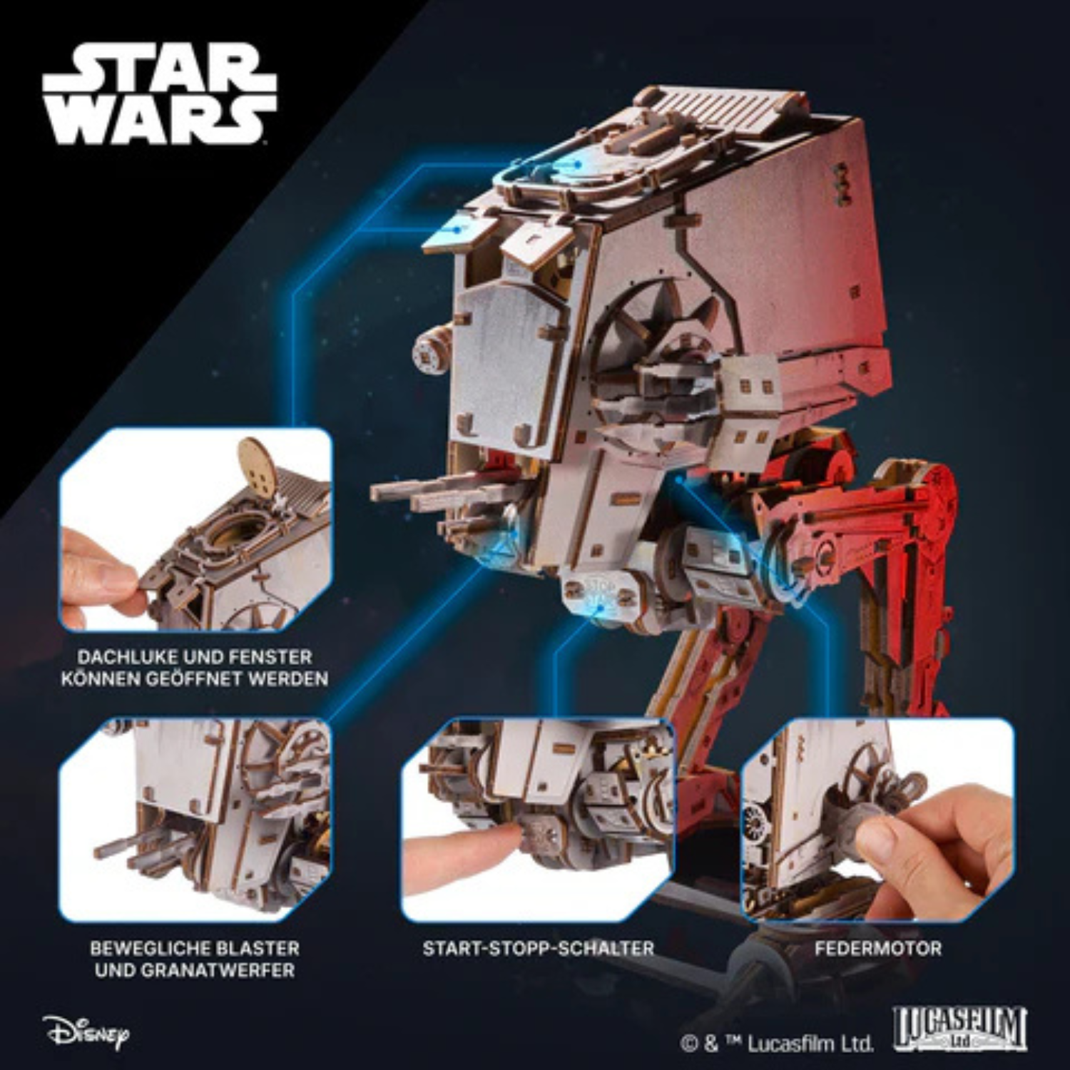 AT-ST Walker™ Mechanisches Holzpuzzle Ugears