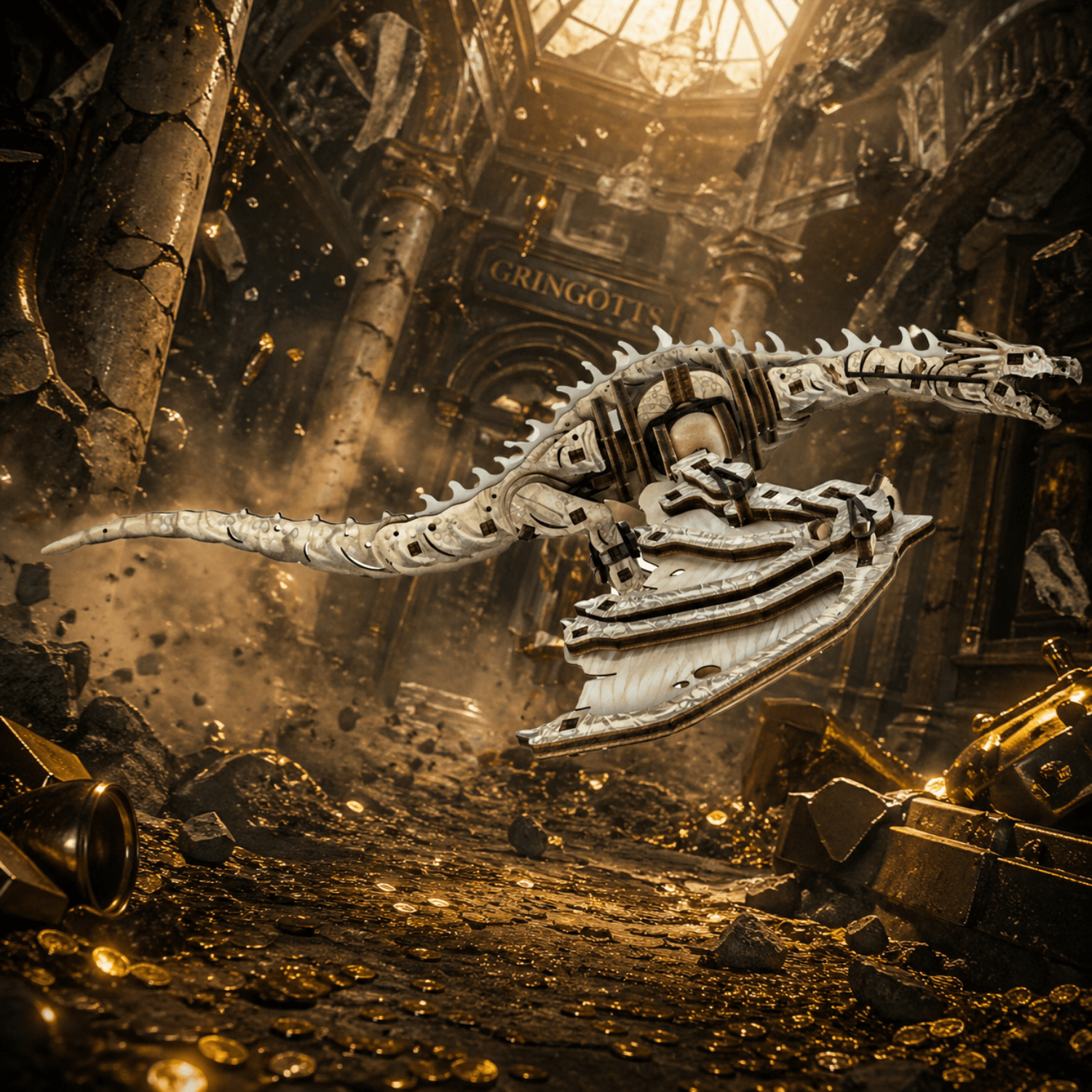 Harry Potter Ironbelly Dragon Mechanische bouwset van Ugears Ironbelly Dragon