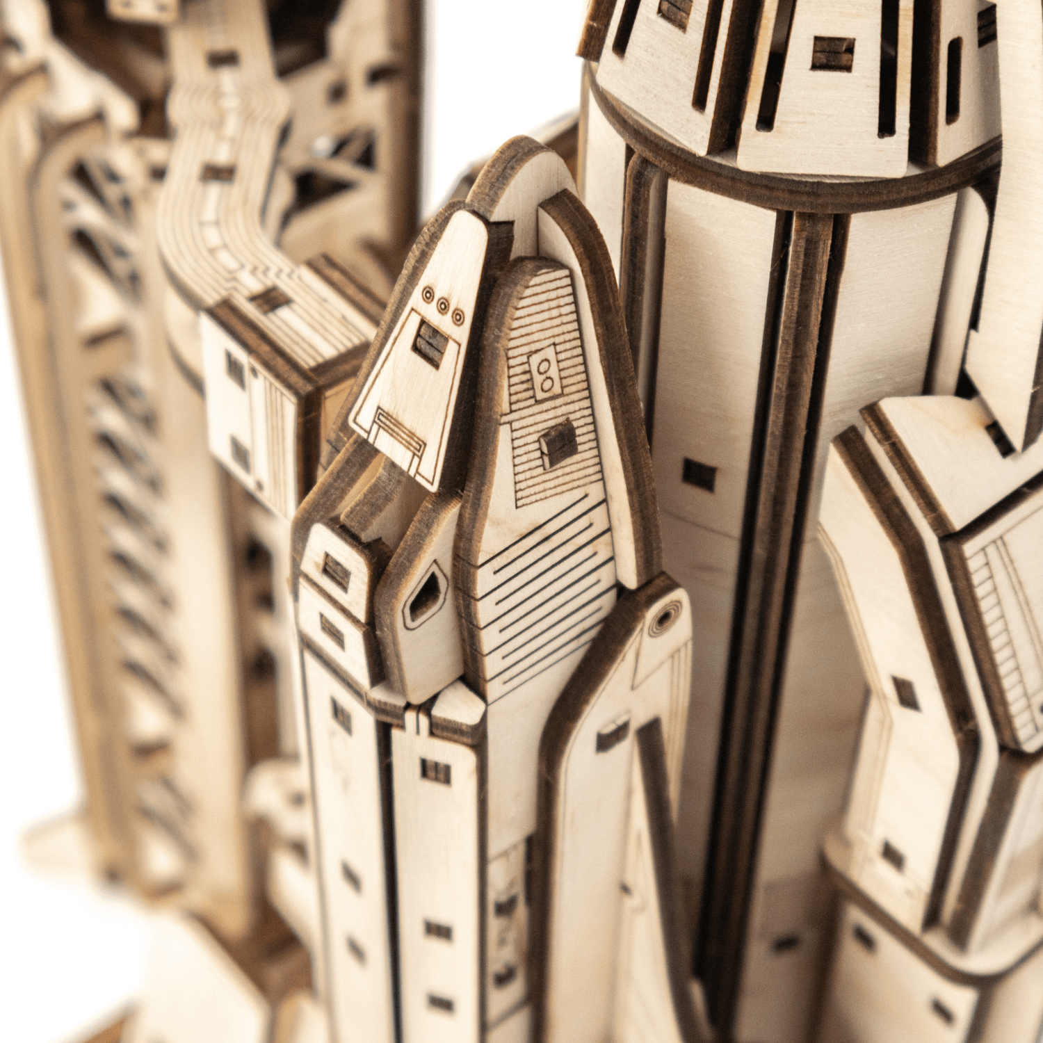 Space Shuttle Mechanische houten puzzel Eco-Wood-Art