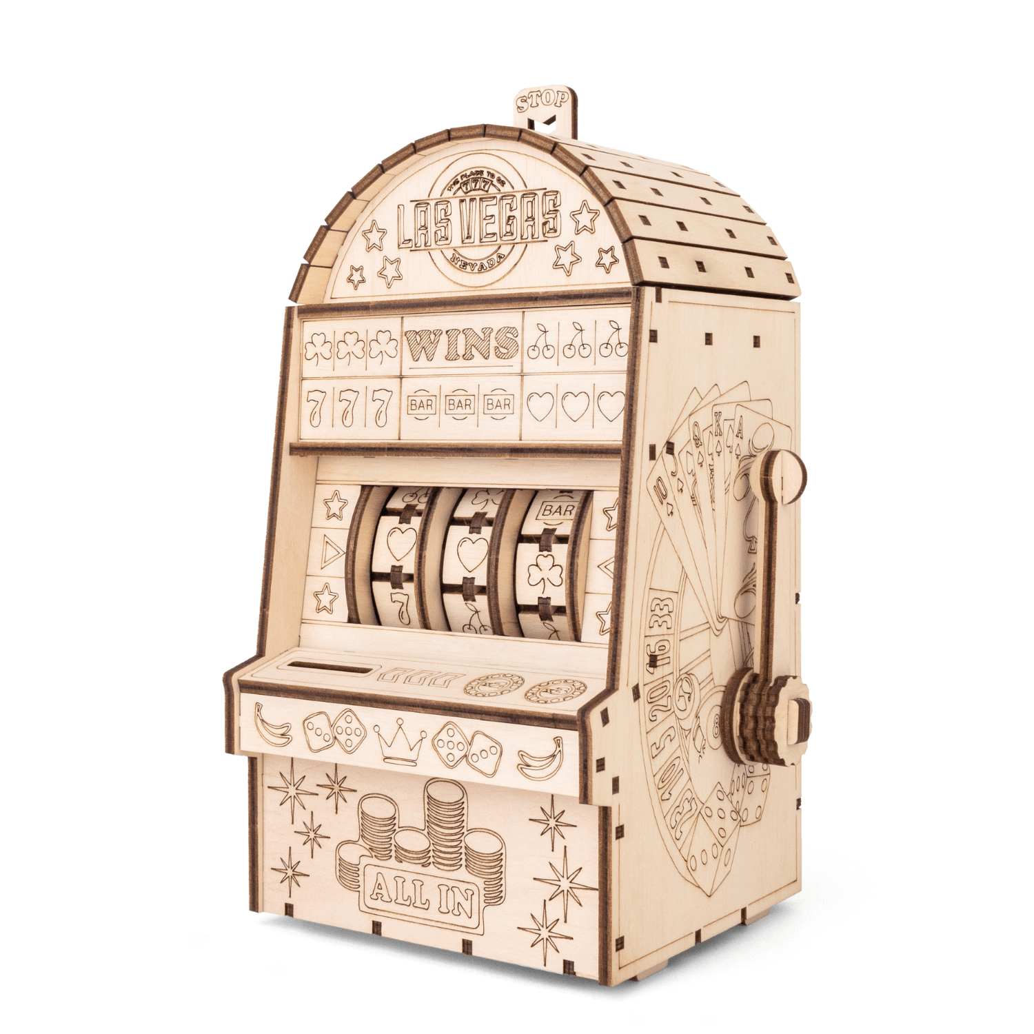 Eenarmige bandiet Mechanische houten puzzel Eco-Wood-Art