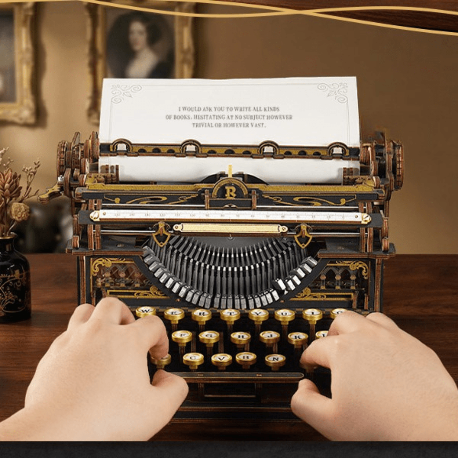 Mechanical Typewriter | Robotime Mechanical Typewriter Kit