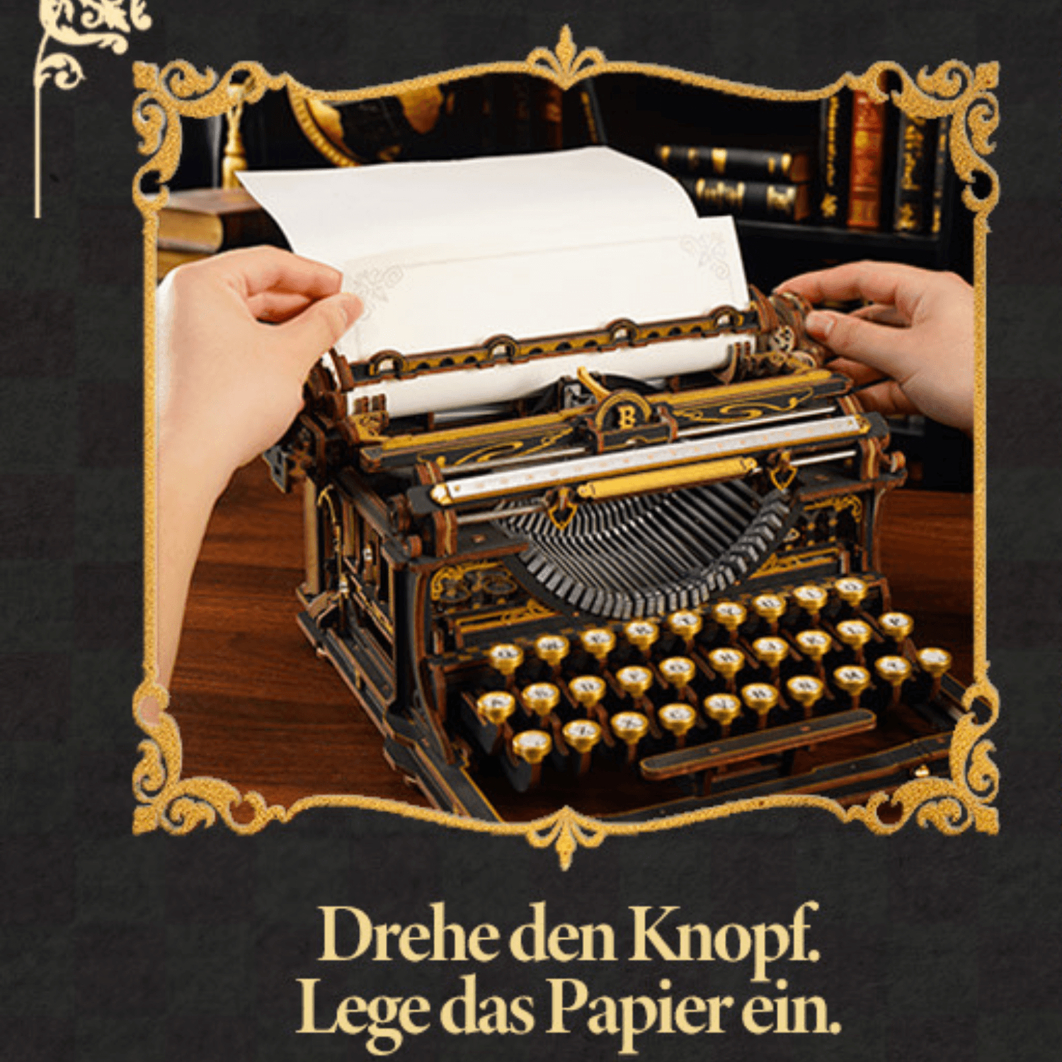 Mechanical Typewriter | Robotime Mechanical Typewriter Kit