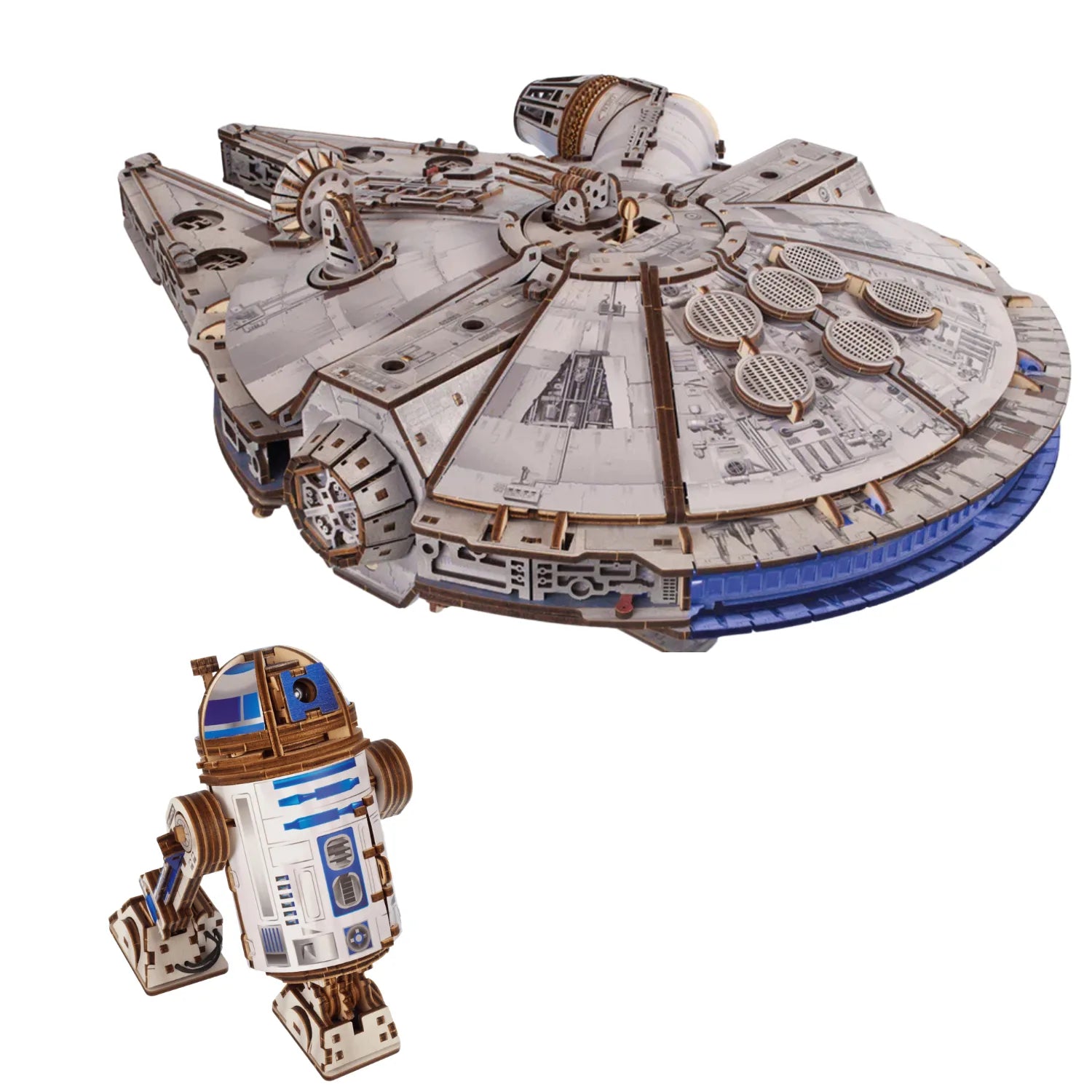 Mission Rebellion R2-D2 & Millennium Falcon Mechanische bouwset van Ugears