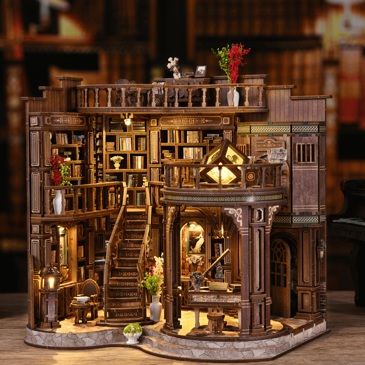 Grande bibliothèque Maison miniature MagicHolz