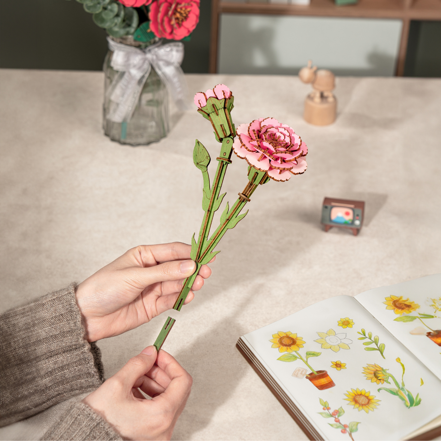Ewiger Frühling | Blumen die immer blühen 3D Puzzle Robotime