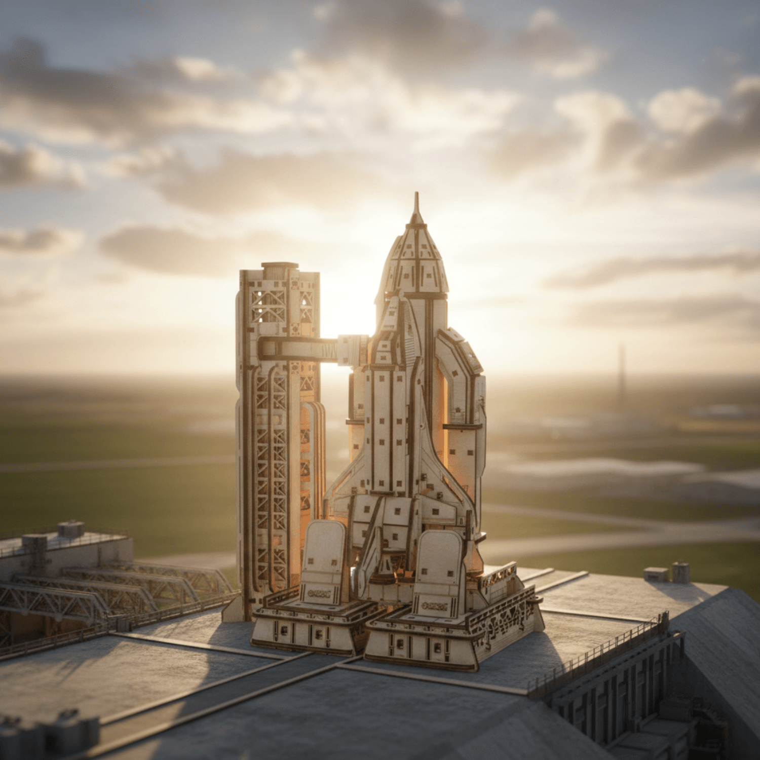 Space Shuttle Mechanische houten puzzel Eco-Wood-Art Space Shuttle