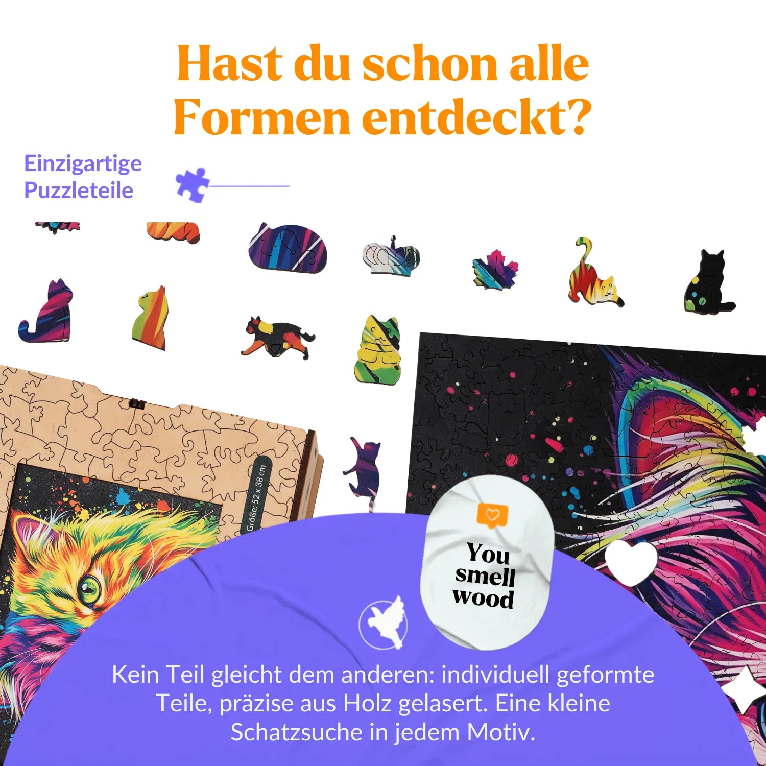 Kleurrijke Perzische kat houten puzzel (2D) MagicHolz