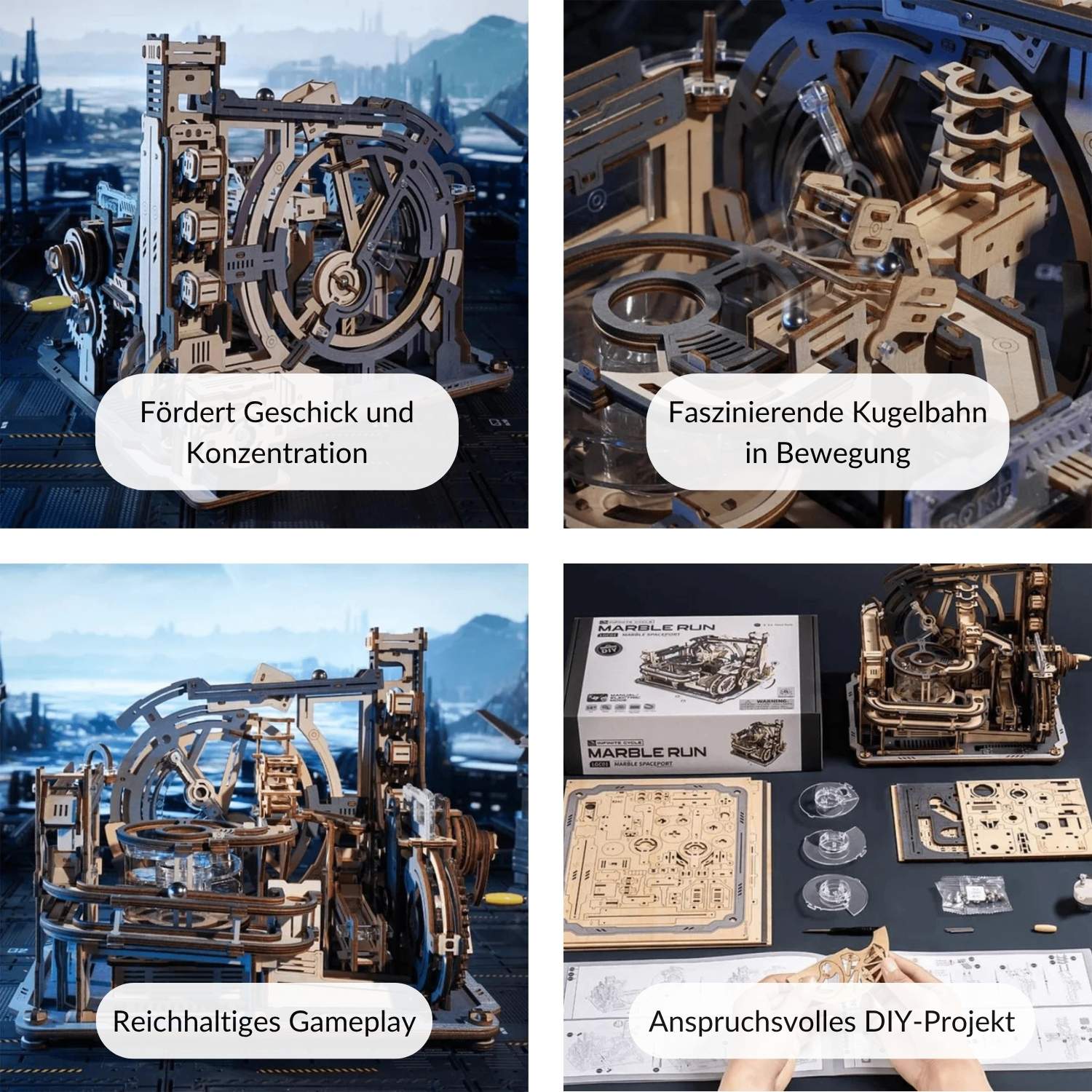 Night City marble run – let the marbles roll, clear your head Robotime mechanical wooden puzzle