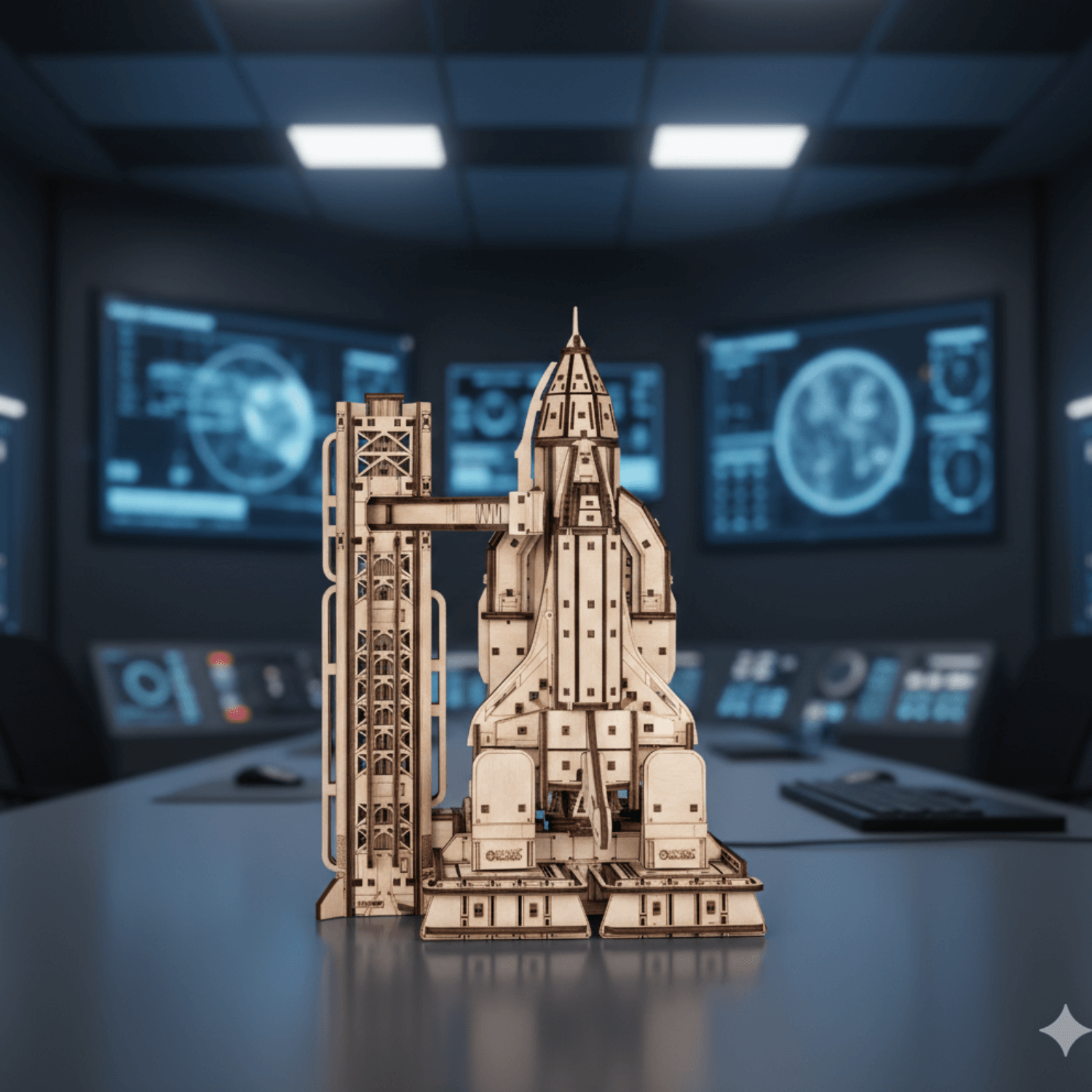 Space Shuttle Mechanische houten puzzel Eco-Wood-Art