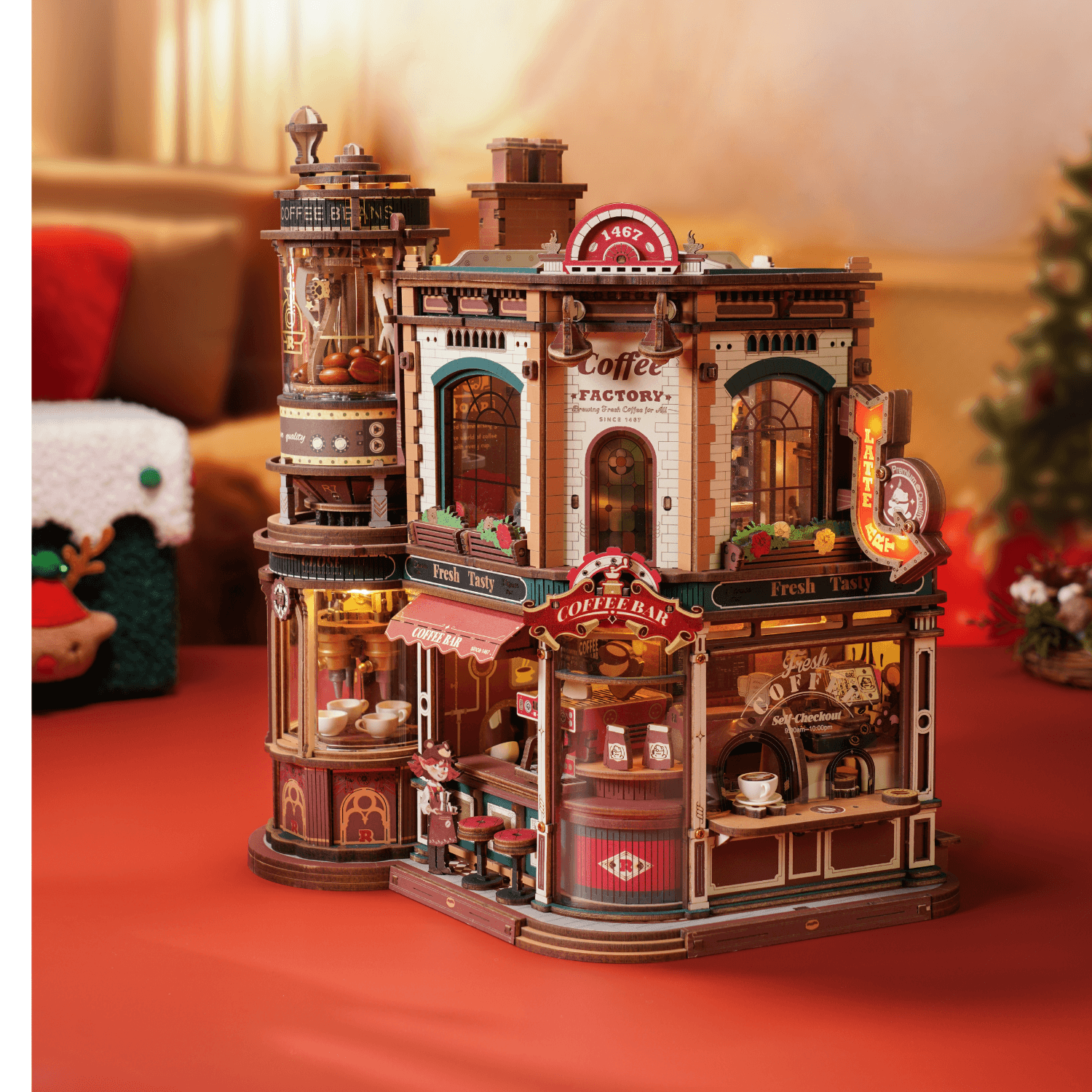 Dream Coffee Factory Mechanical Wooden Puzzle by Robotime