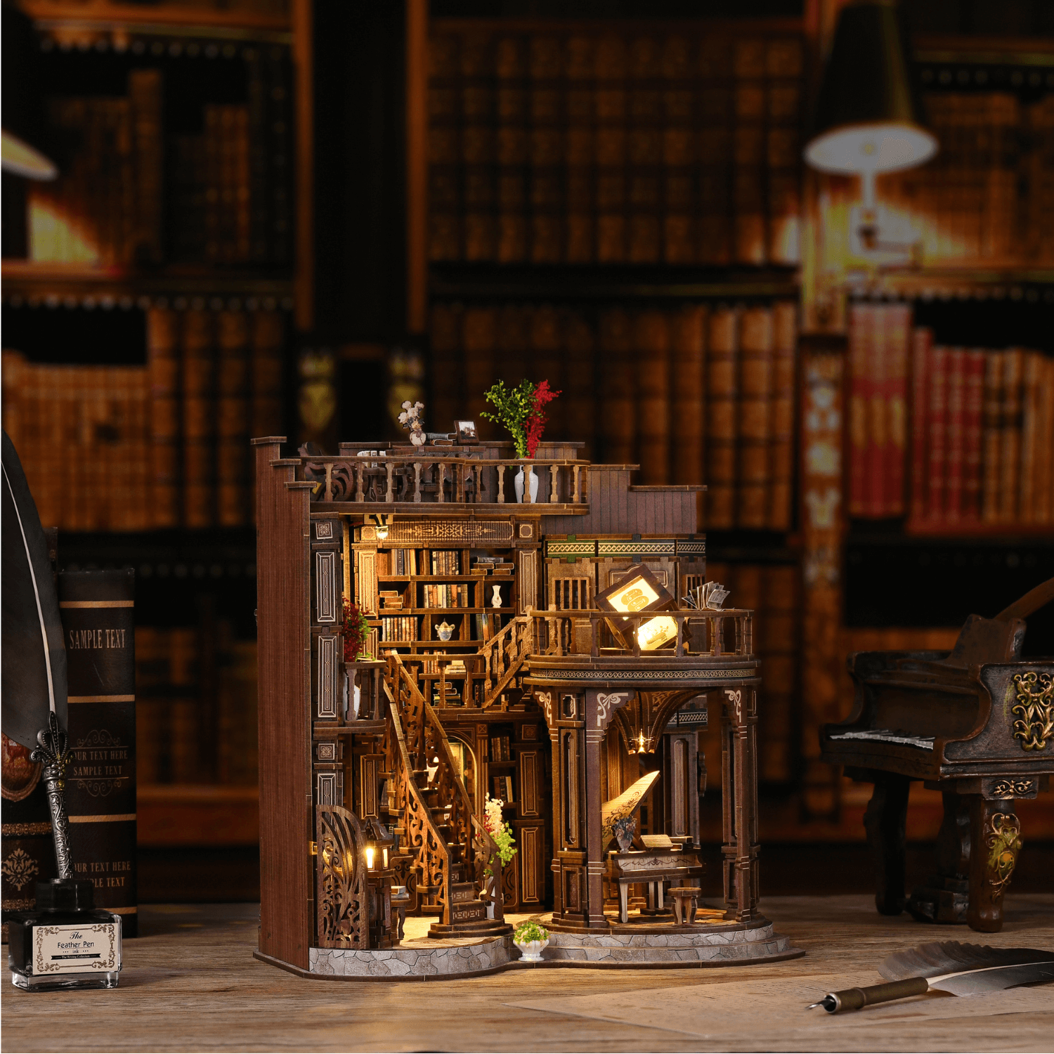 Grande bibliothèque Maison miniature MagicHolz