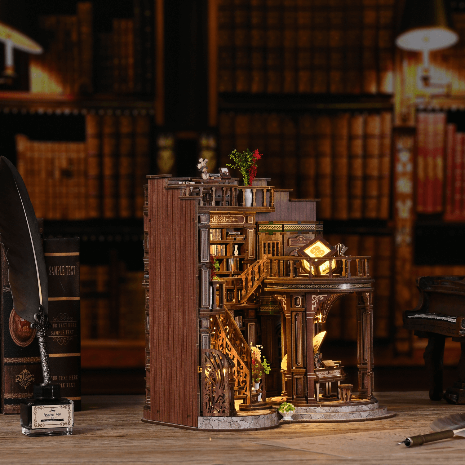 Grande bibliothèque Maison miniature MagicHolz