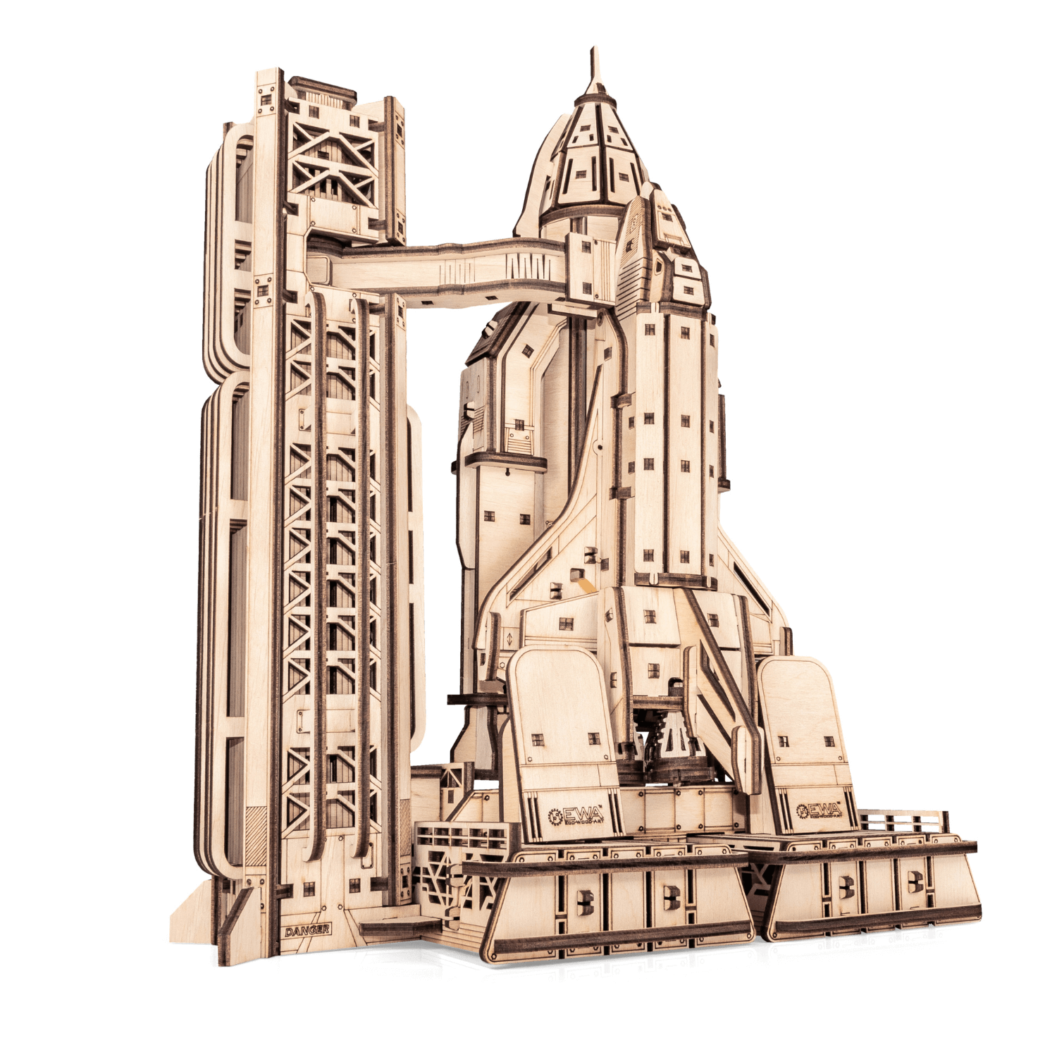 Space Shuttle Mechanische houten puzzel Eco-Wood-Art