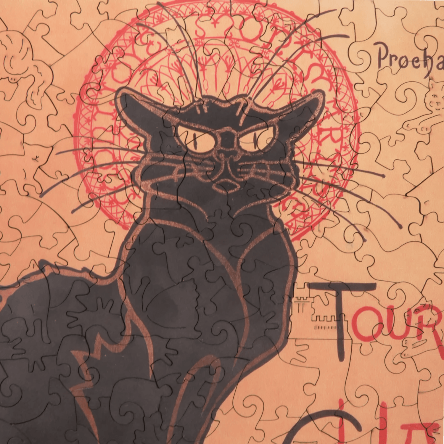 Le chat noir | Théophile Alexandre Steinlen Puzzle en bois (2D) MagicHolz