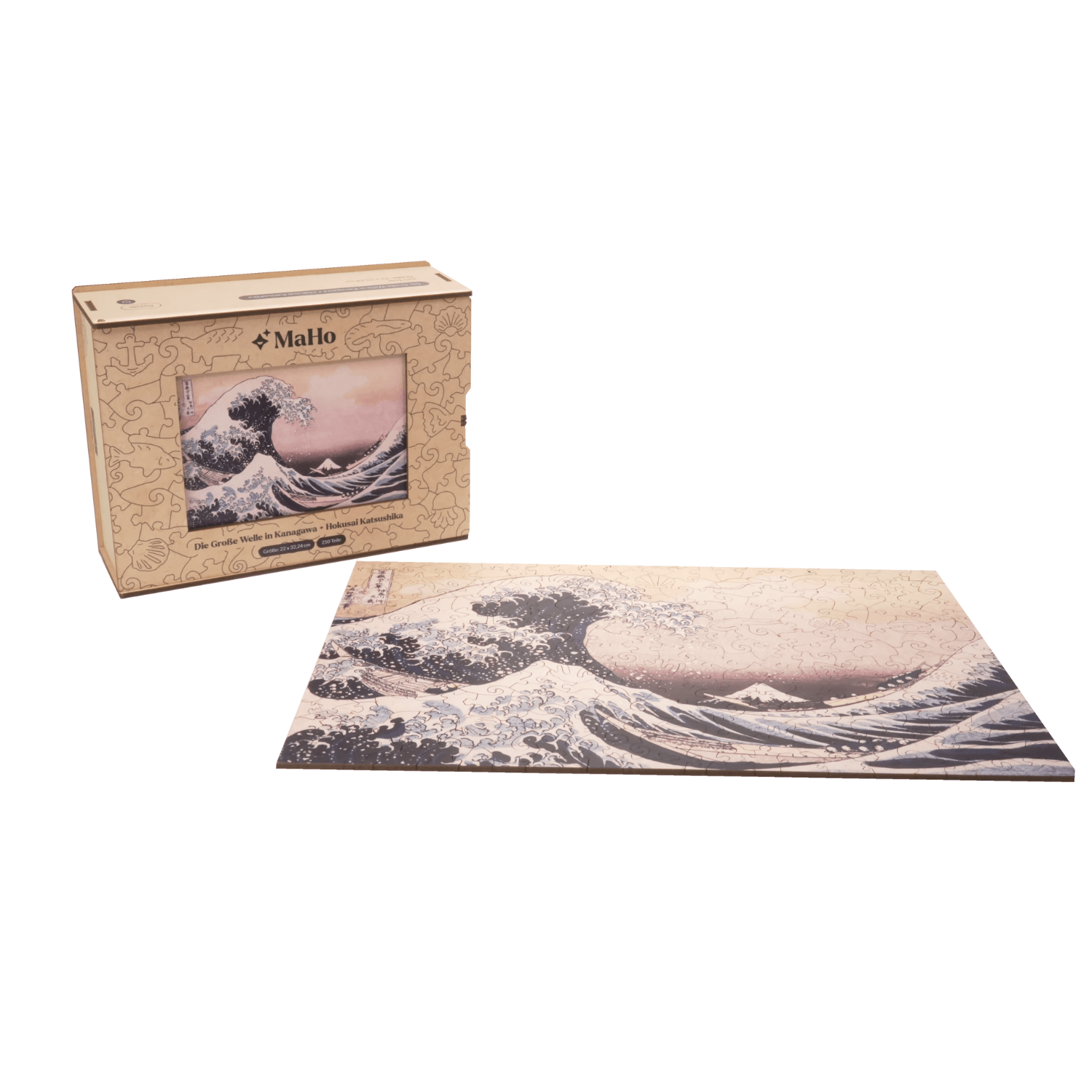 Die Große Welle in Kanagawa | Hokusai Katsushika Holzpuzzle (2D) MagicHolz