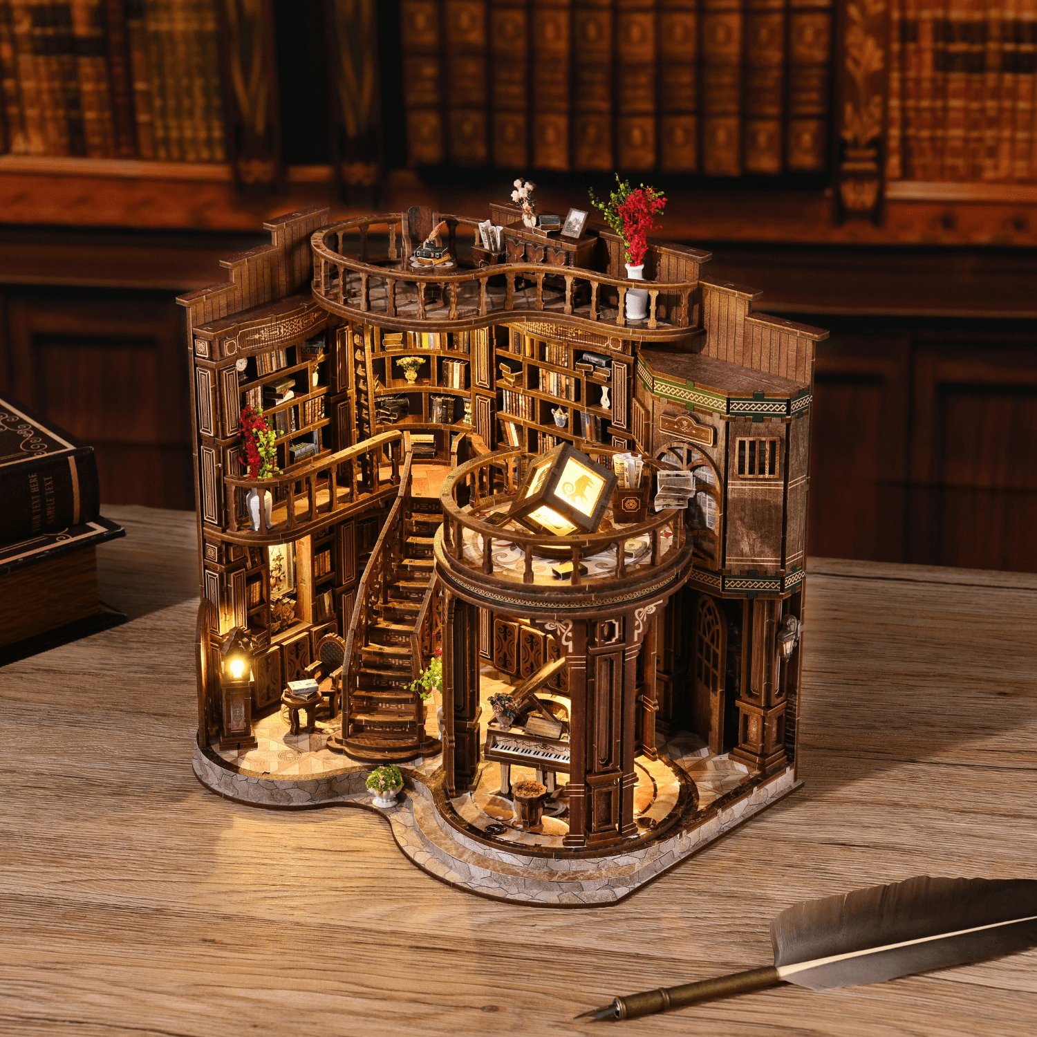 Grande bibliothèque Maison miniature MagicHolz