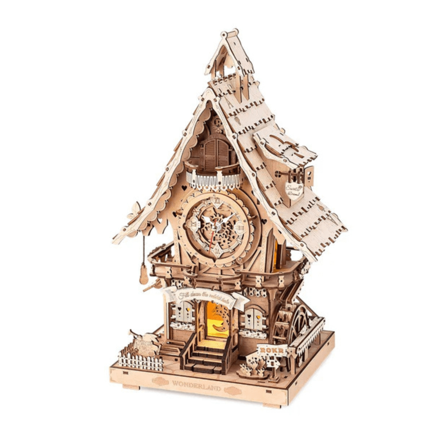 Kuckucksuhr | Farblos | 3D-Holzpuzzle