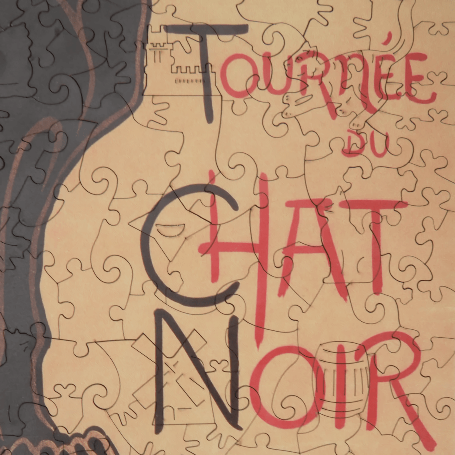Le chat noir | Théophile Alexandre Steinlen Puzzle en bois (2D) MagicHolz