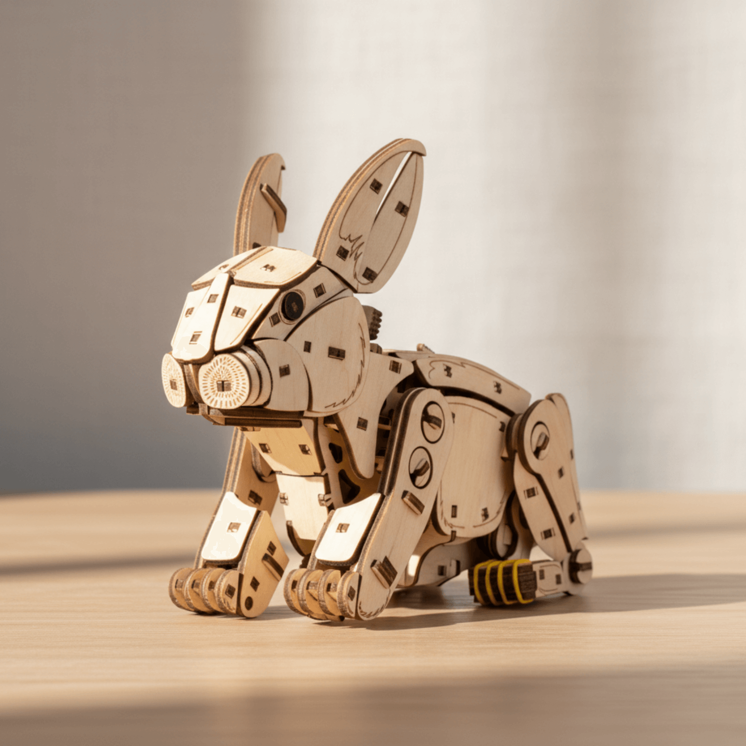 Mechanisch konijn Mechanische houten puzzel Eco-Wood-Art