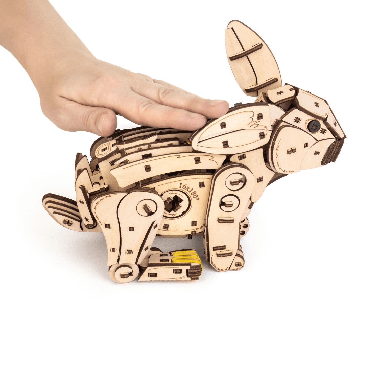 Mechanisch konijn Mechanische houten puzzel Eco-Wood-Art