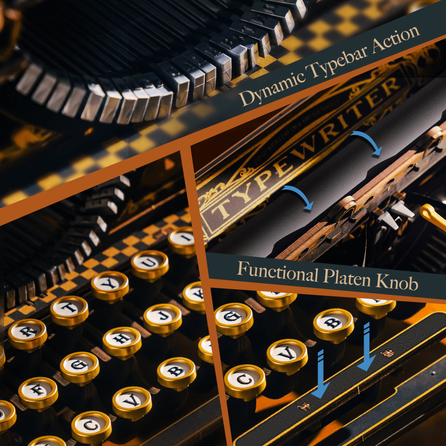 Mechanical Typewriter | Robotime Mechanical Typewriter Kit