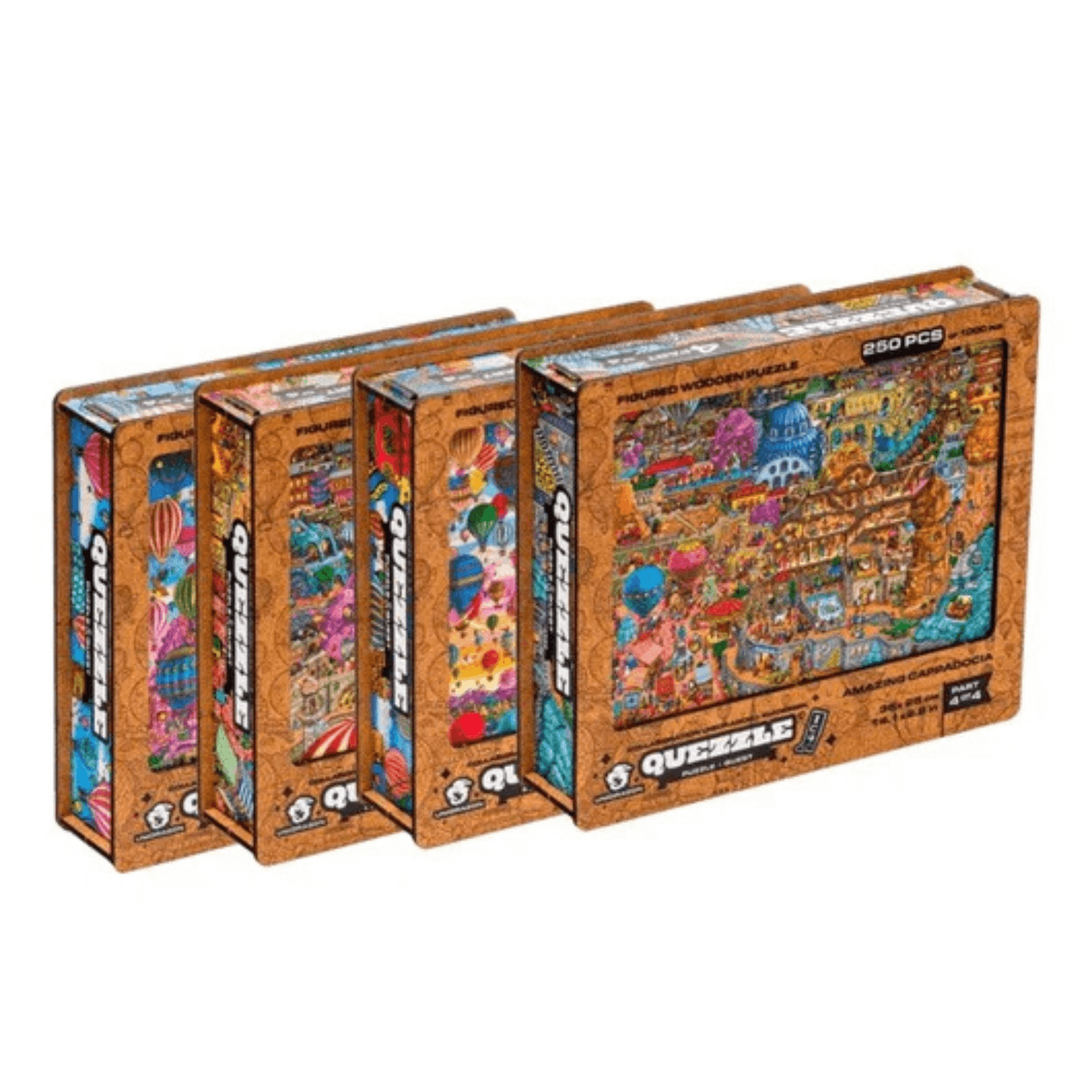 Quezzle | Incroyable puzzle en bois Cappadoce Unidragon Les 4 pièces