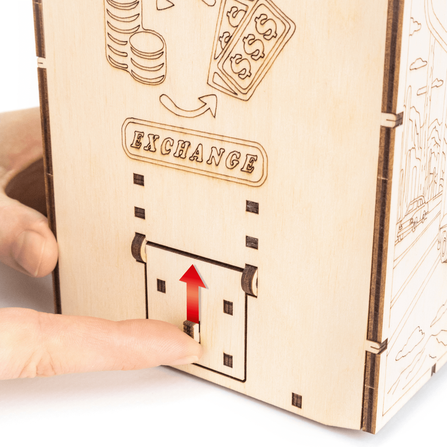 Eenarmige bandiet Mechanische houten puzzel Eco-Wood-Art