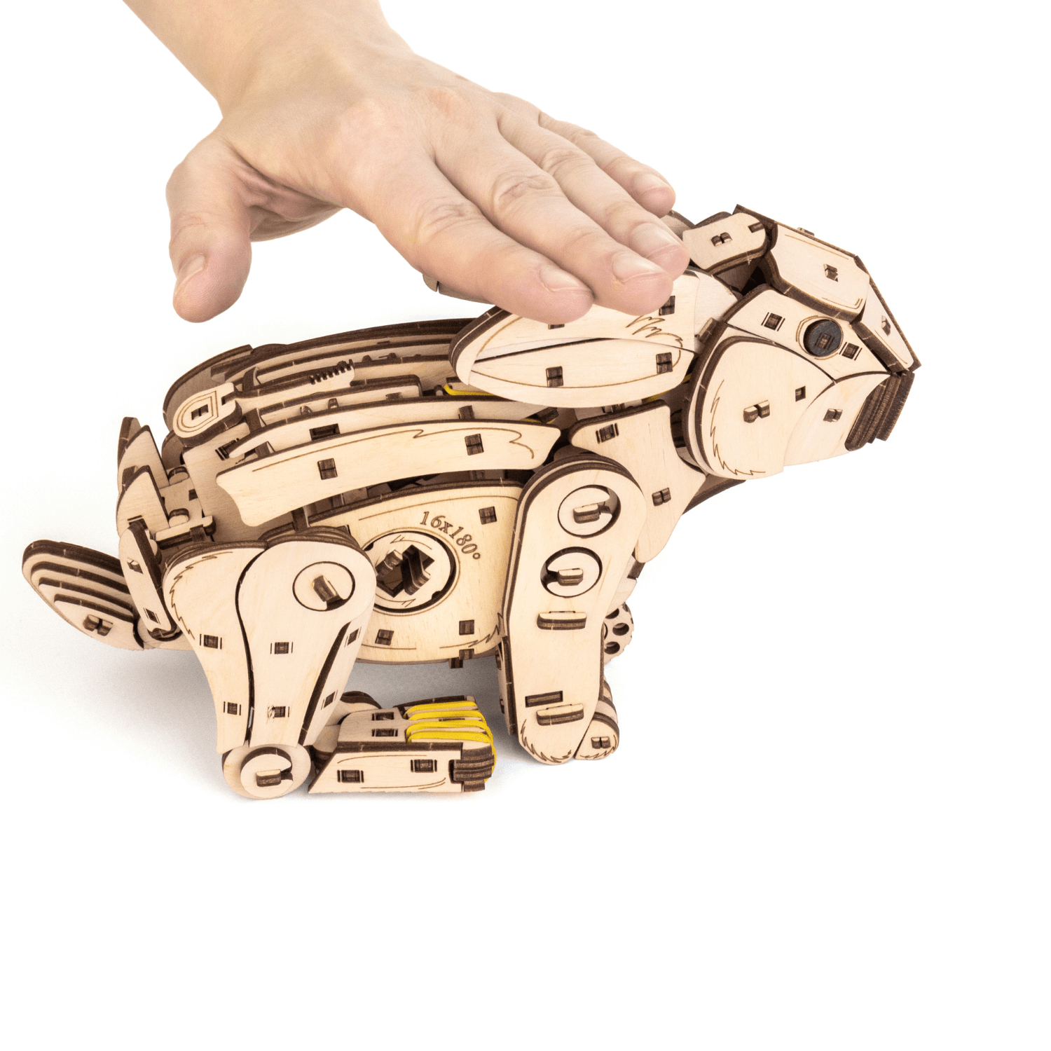 Mechanisch konijn Mechanische houten puzzel Eco-Wood-Art