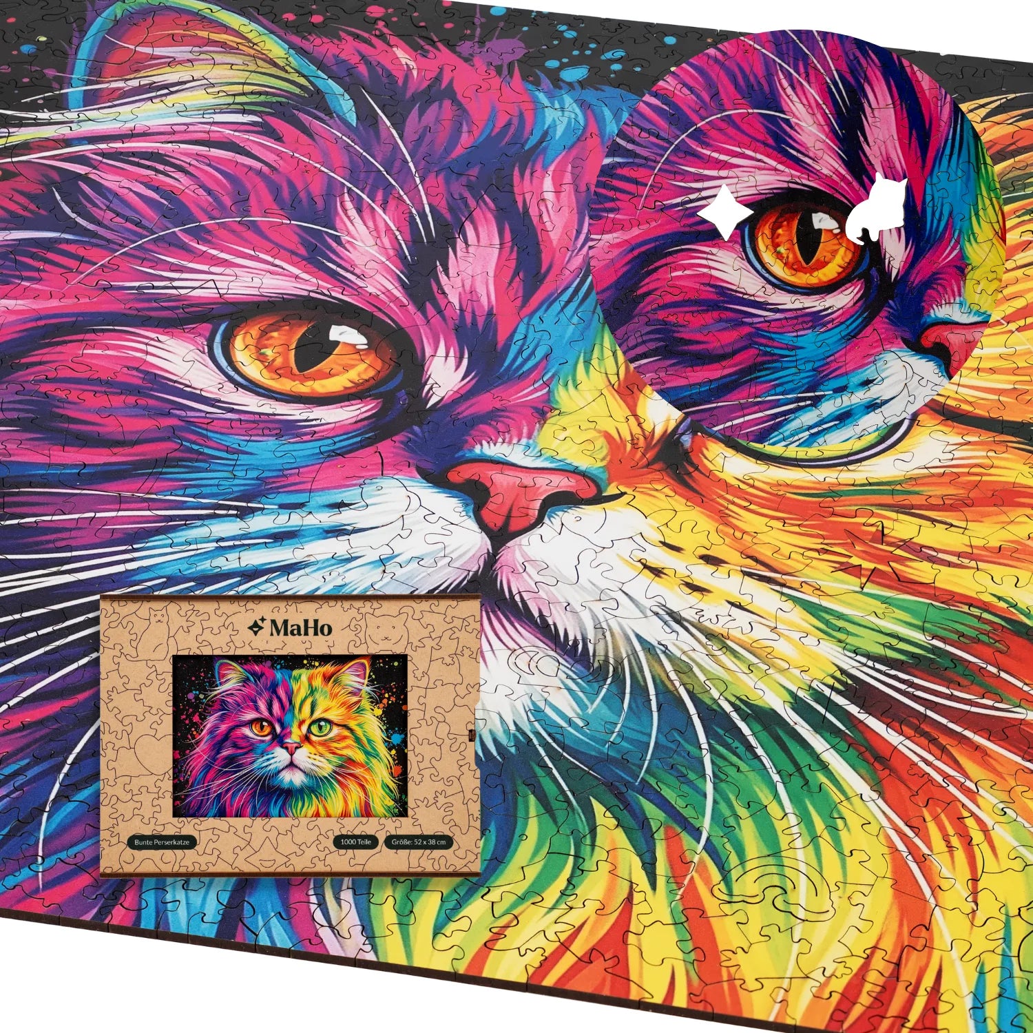 Kleurrijke Perzische kat houten puzzel (2D) MagicHolz