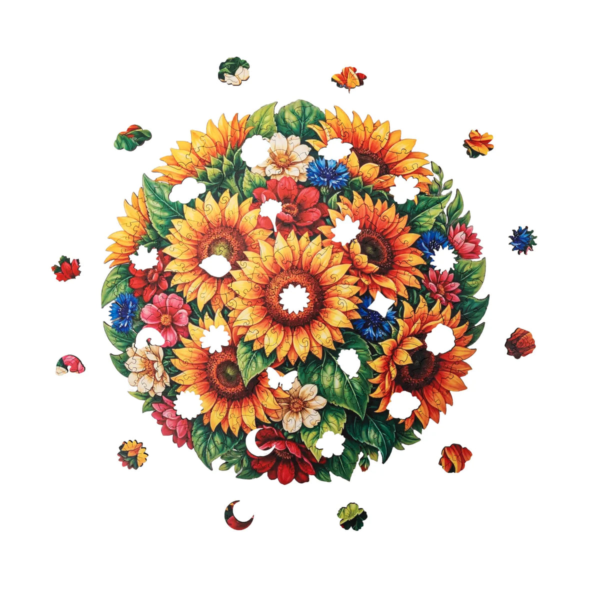 Sunflowers in Summer Light Mandala Wooden Puzzle (2D) MagicHolz