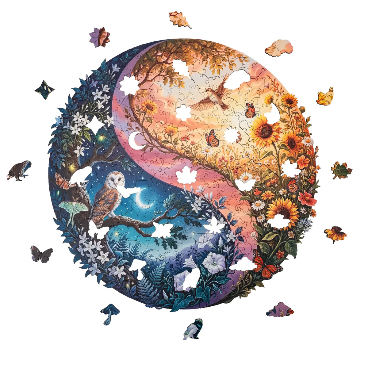 Yin Yang: Day and Night Mandala Wooden Puzzle (2D) MagicHolz