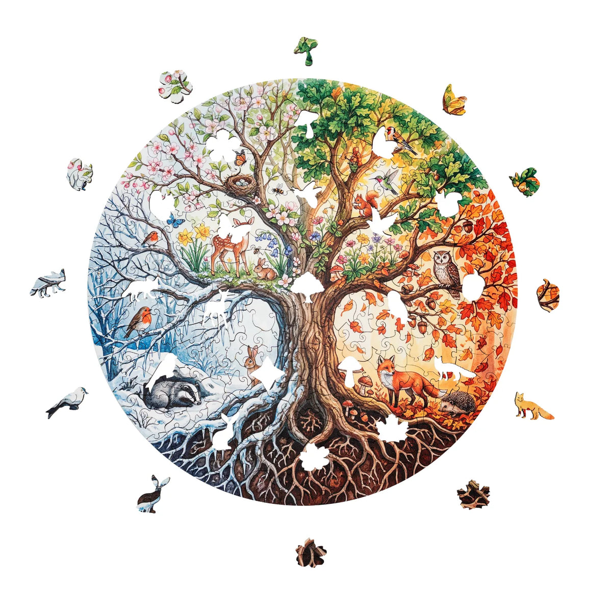 Tree of Life of the Four Seasons Mandala Wooden Puzzle (2D) MagicHolz