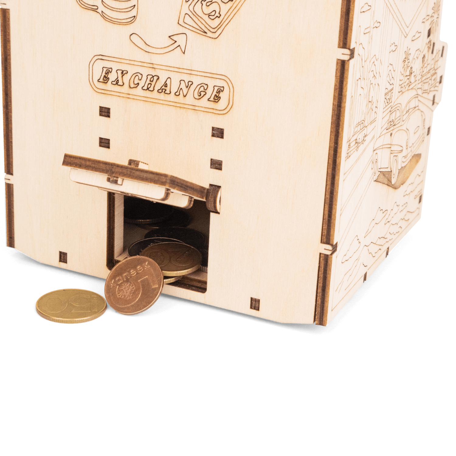 Eenarmige bandiet Mechanische houten puzzel Eco-Wood-Art