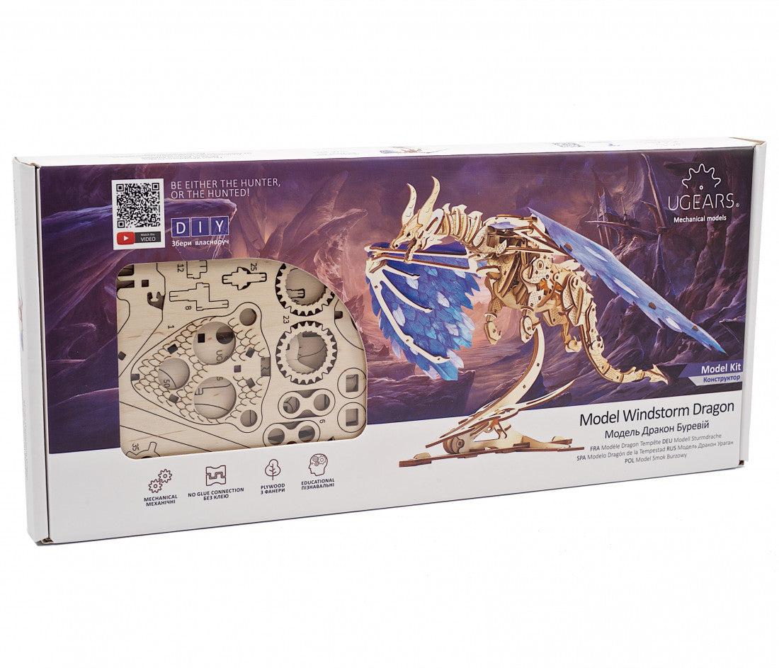 Dragon de tempête Puzzle mécanique en bois Ugears