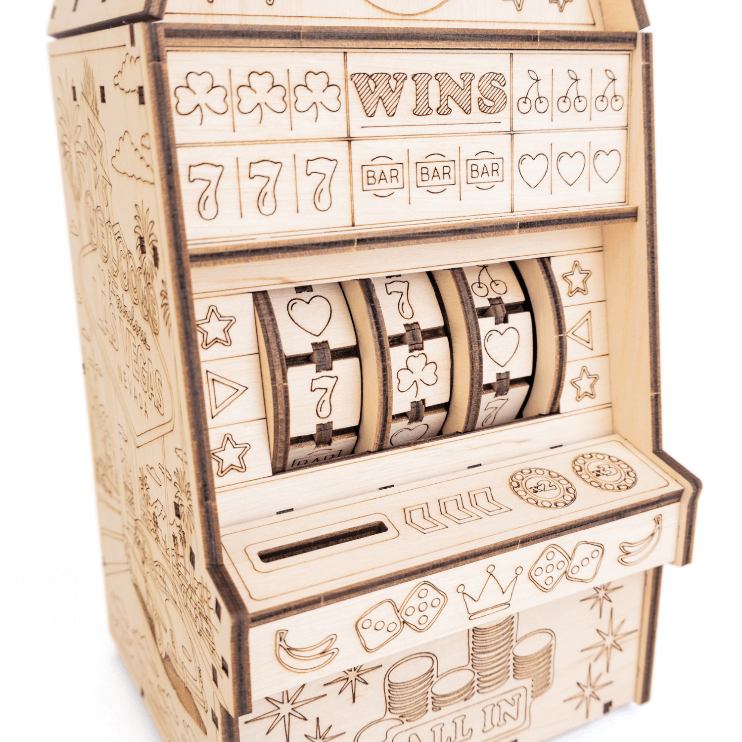 Eenarmige bandiet Mechanische houten puzzel Eco-Wood-Art