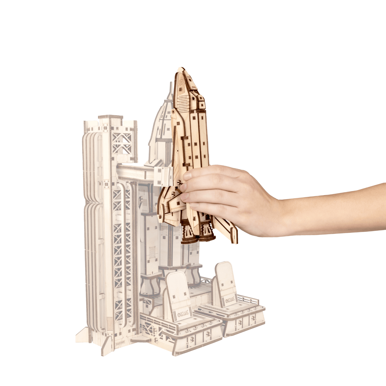 Space Shuttle Mechanische houten puzzel Eco-Wood-Art