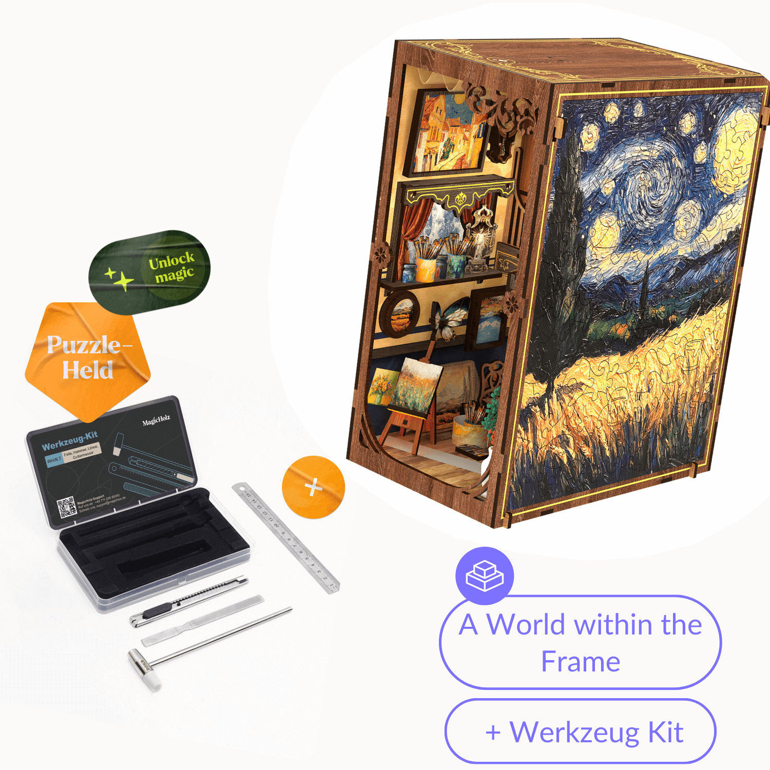 A World within the Frame – Van Gogh Book Nook MagicHolz | Book Nook + gereedschap