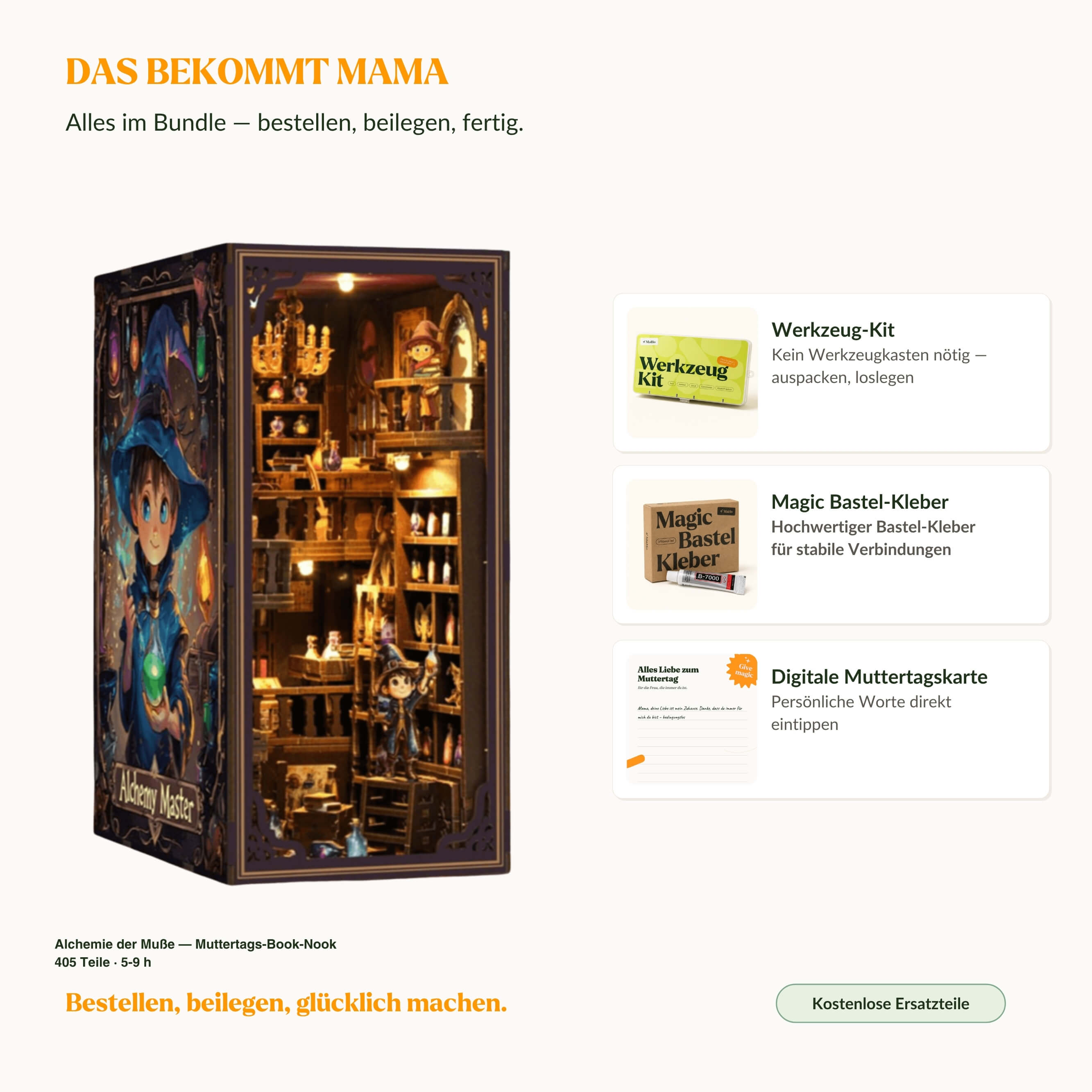 Alchemie der Muße — Muttertags-Book-Nook Book Nook MagicHolz
