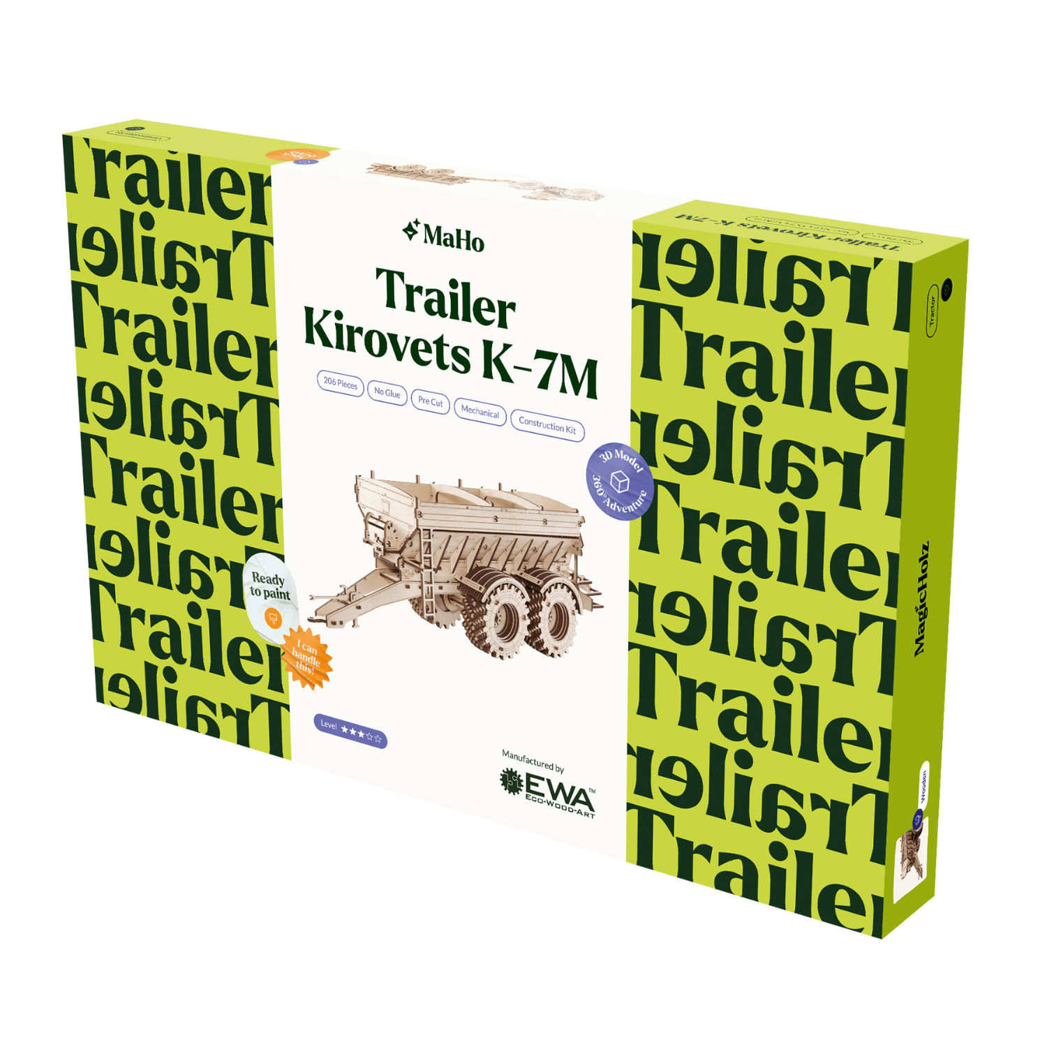 Tracteur en bois - Kit de construction pour les amateurs de technologie Puzzle mécanique en bois MagicHolz