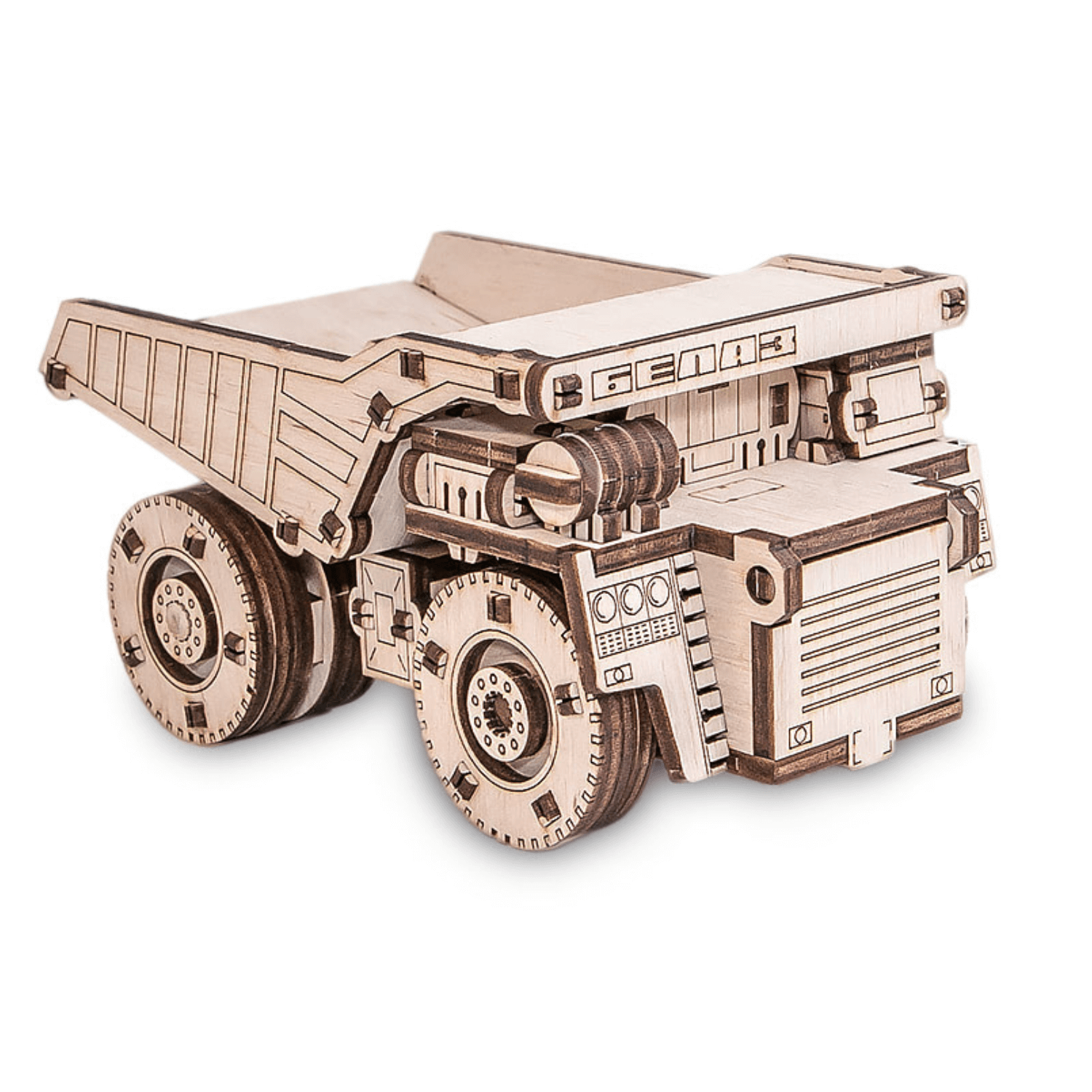Belaz Mini puzzle mécanique en bois-Eco-Wood-Art--
