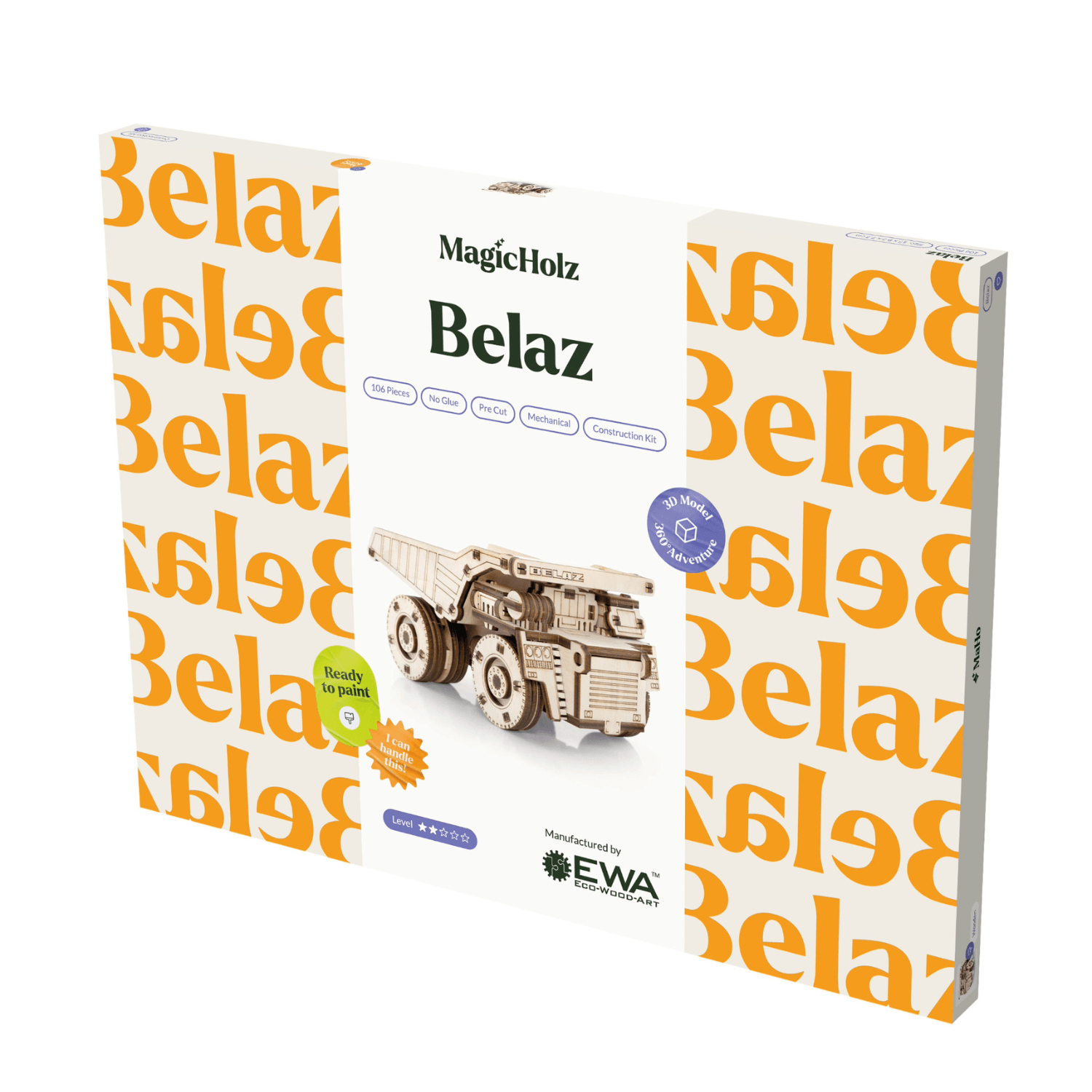 Belaz Mini puzzle mécanique en bois-Eco-Wood-Art--