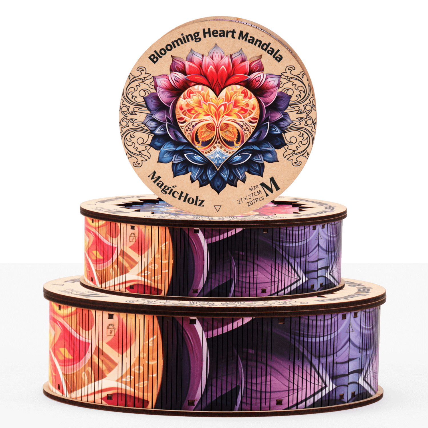 Cœur fleuri | Puzzle en bois Mandala MagicHolz